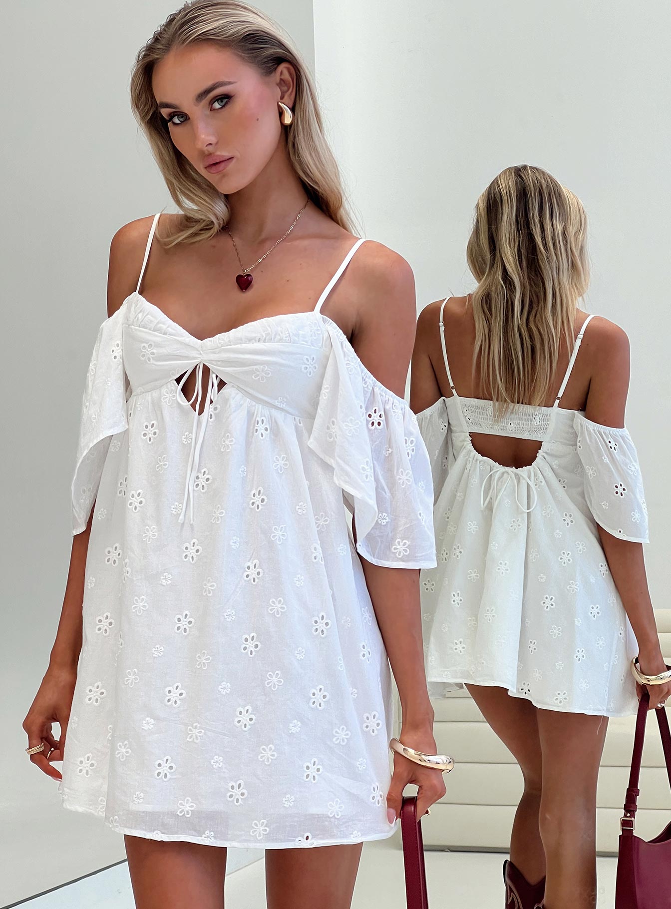 Cene Mini Dress White Clearance Original