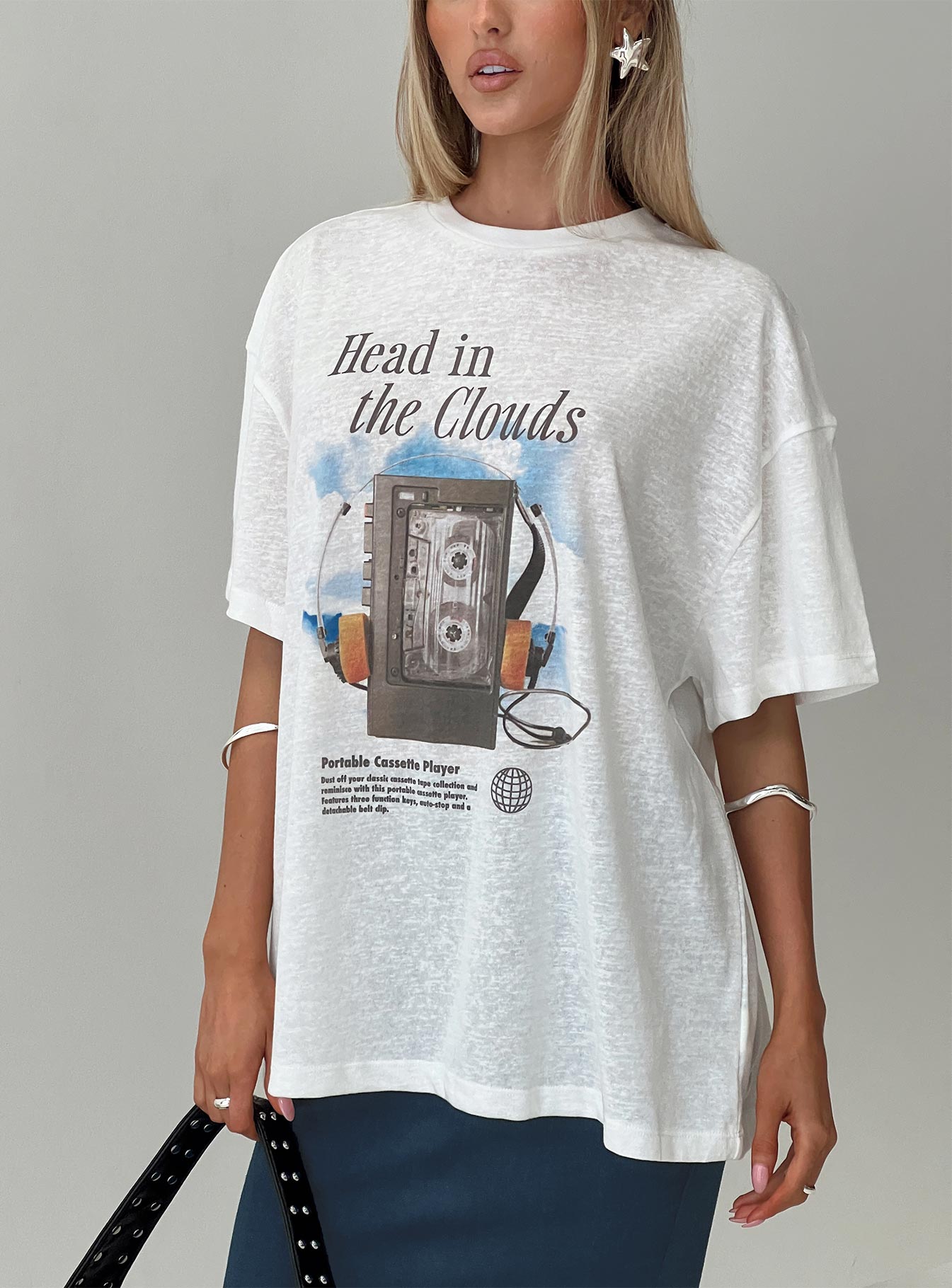 Cloud Cassette Oversized Tee White Best Wholesale Cheap Pice