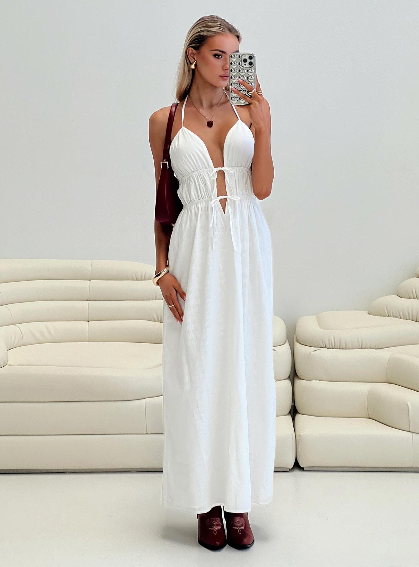 Dalston Maxi Dress White Cheap Professional