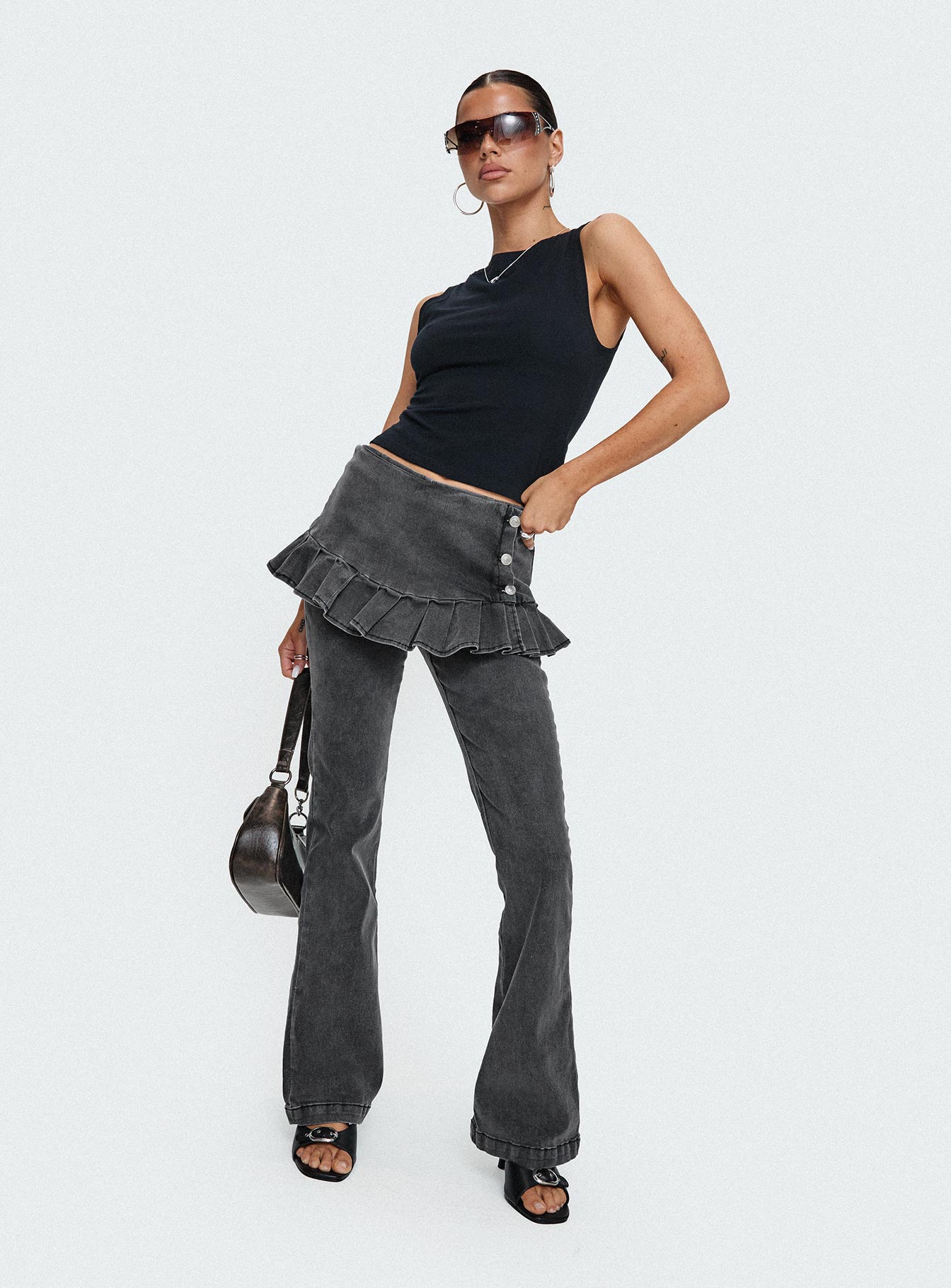 Jordynne Layered Pant Washed Black Countdown Package