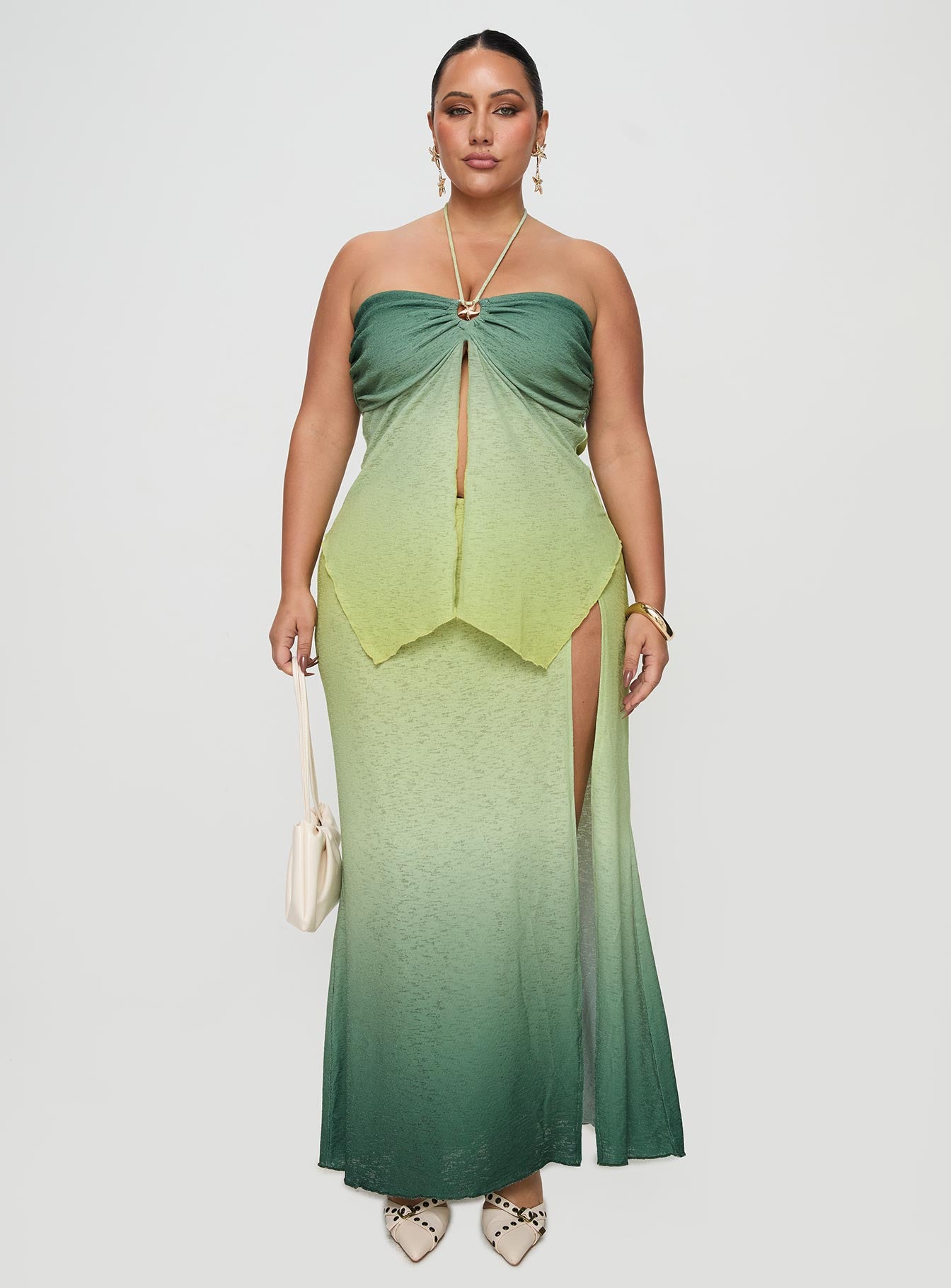 Star Girl Maxi Skirt Green Ombre Curve Discount Wide Range Of