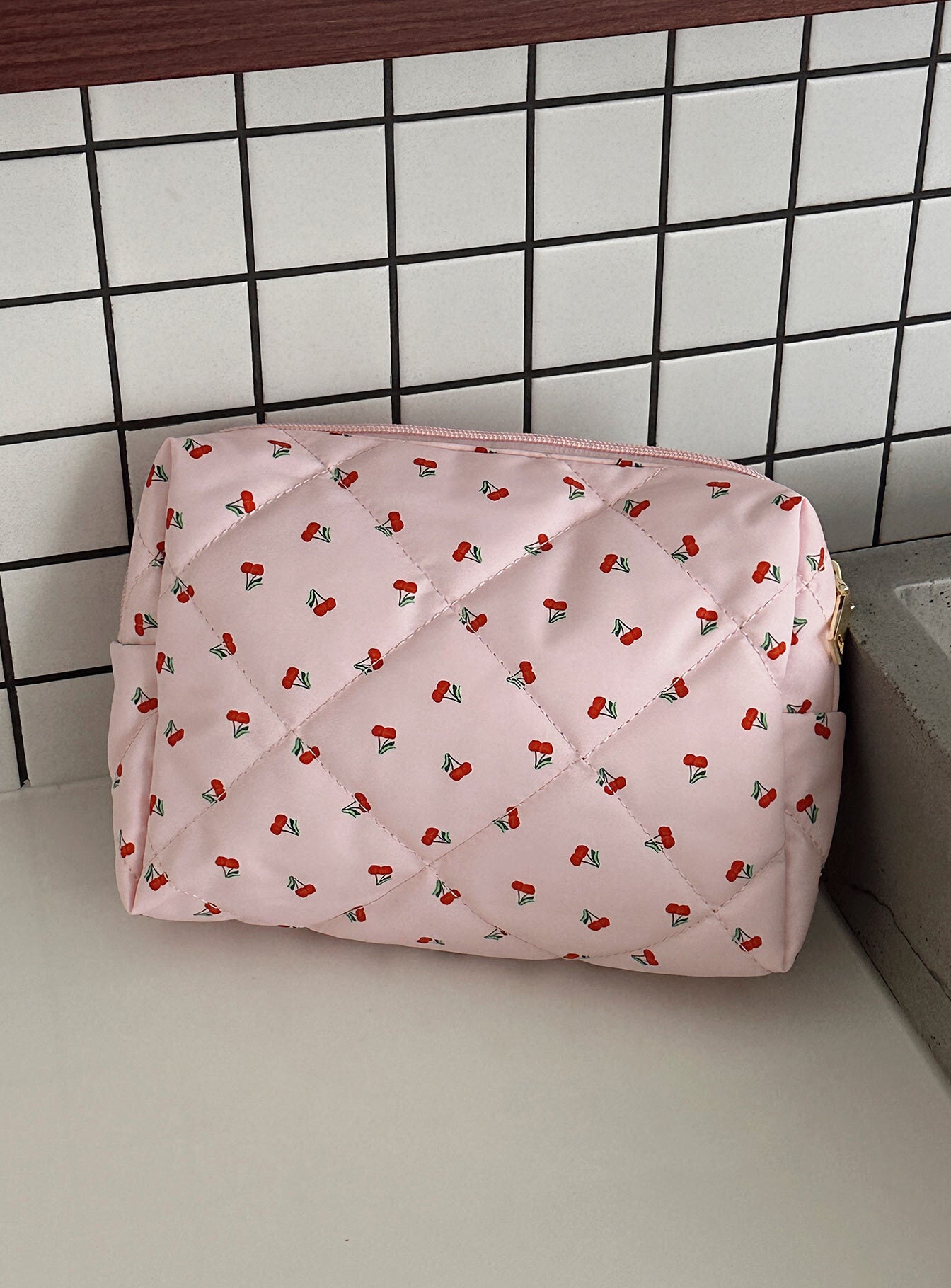 On A Cloud Quilted Pouch Pink Cherry With Paypal Free Shipping