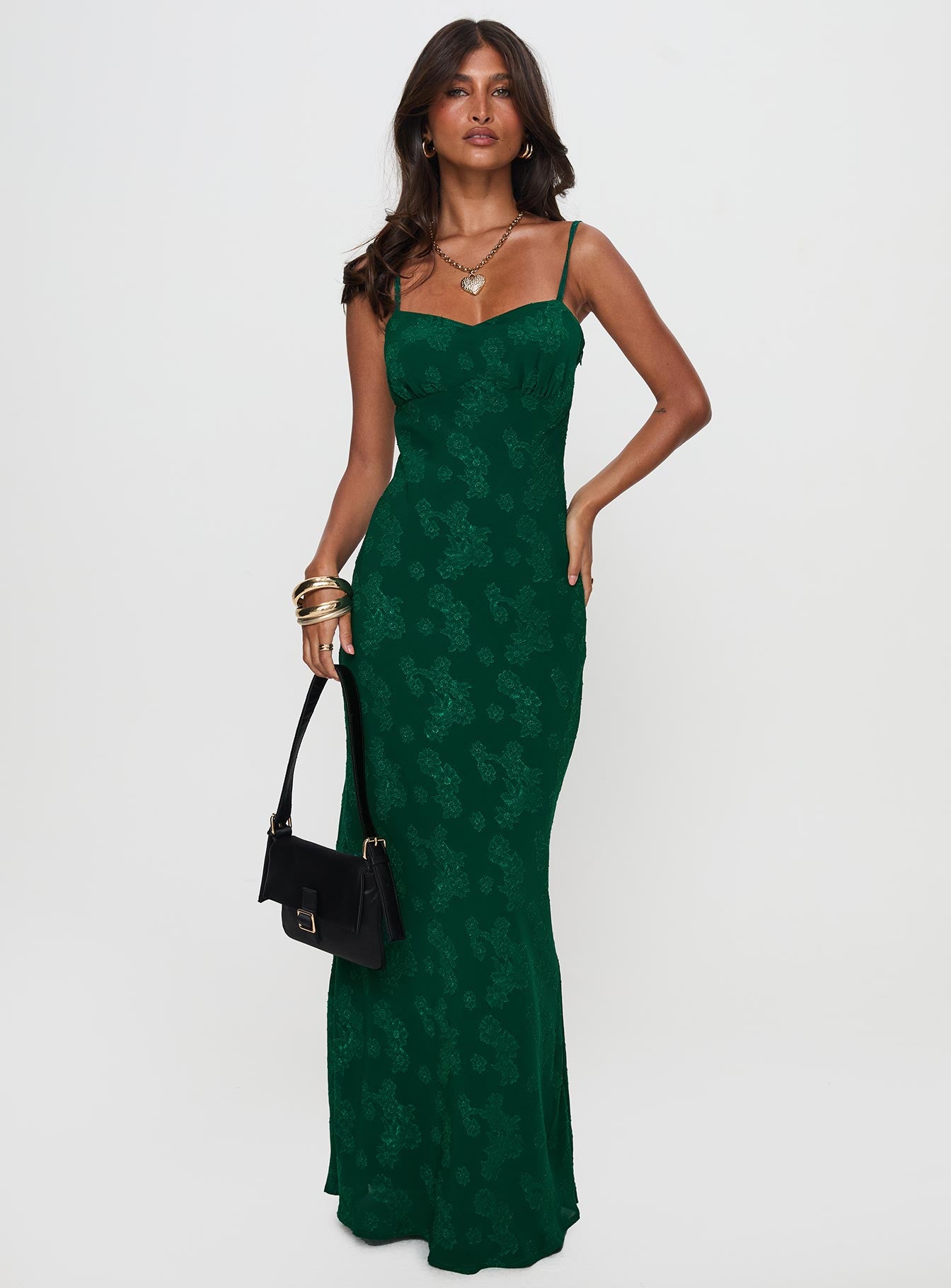 Ginette Maxi Dress Forest Green Outlet Buy