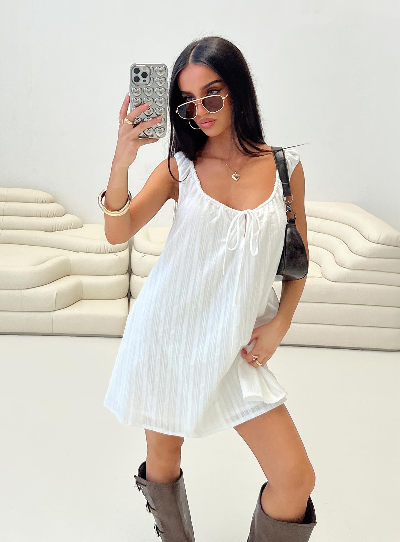 Papaya Mini Dress White Buy Cheap For Cheap