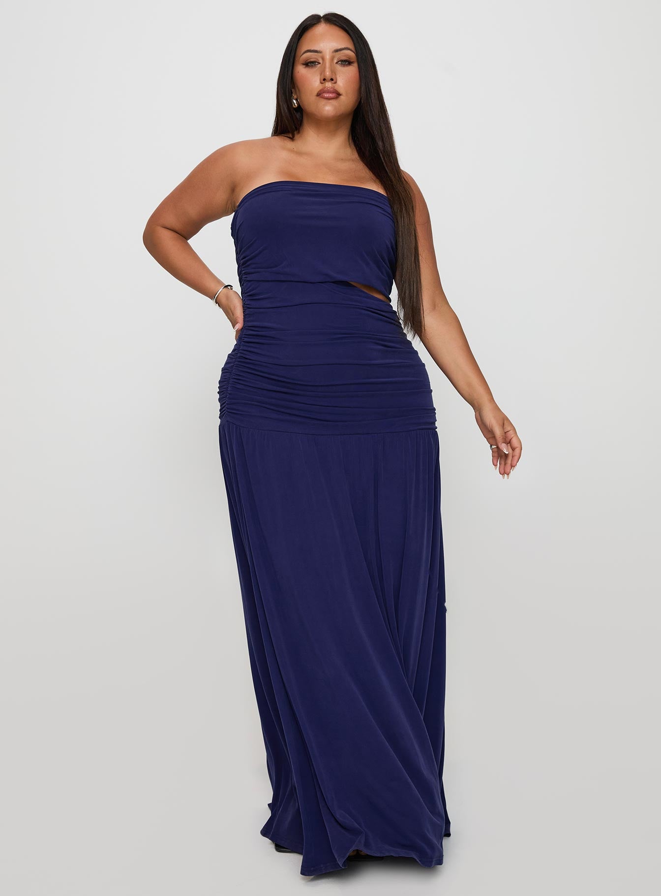 Grandeur Strapless Maxi Dress Navy Curve Footlocker Finishline Sale Online