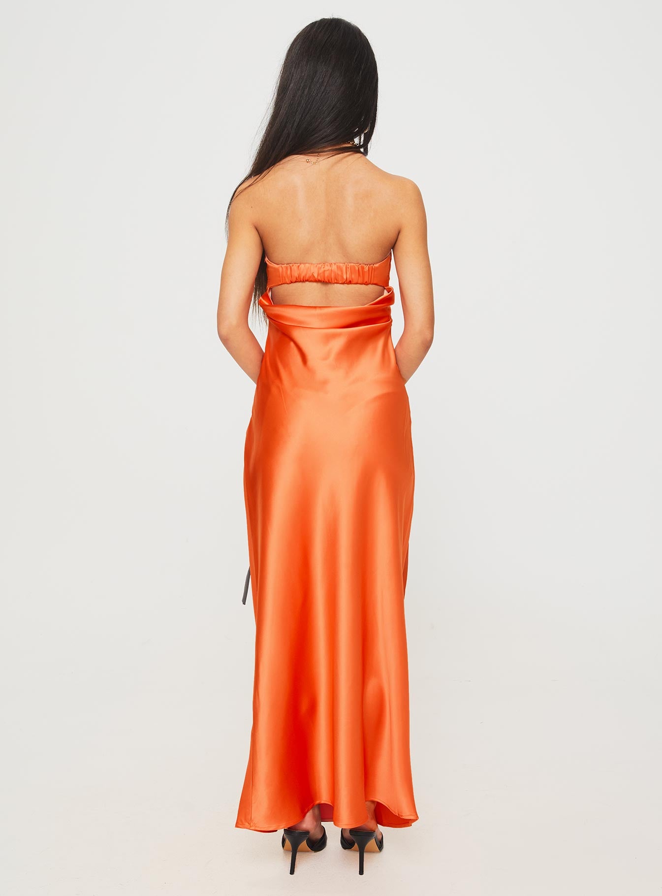 Citrus Kiss Strapless Maxi Dress Orange Manchester Cheap Pice