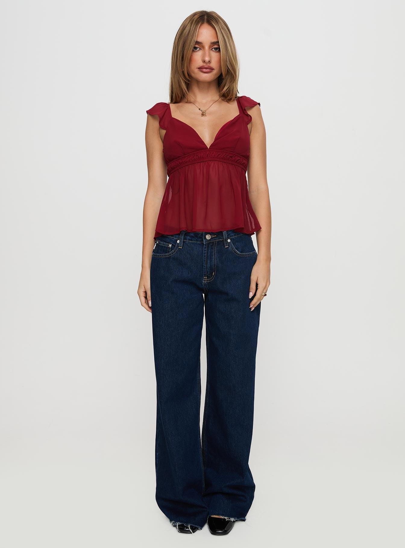 Elysea Top Burgundy Free Shipping Finishline