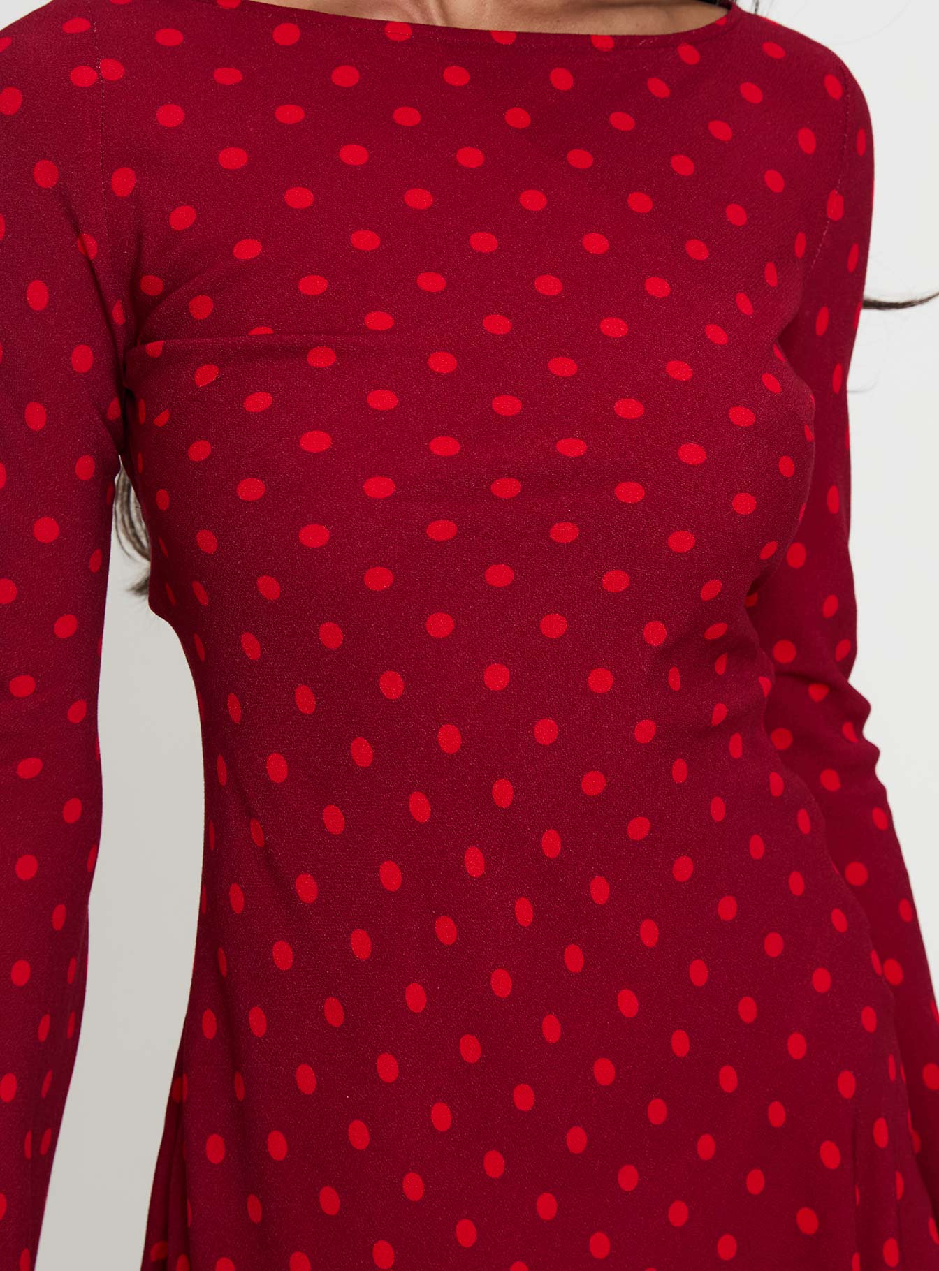 Good Graces Long Sleeve Mini Dress Red Dot Tumblr Cheap Online