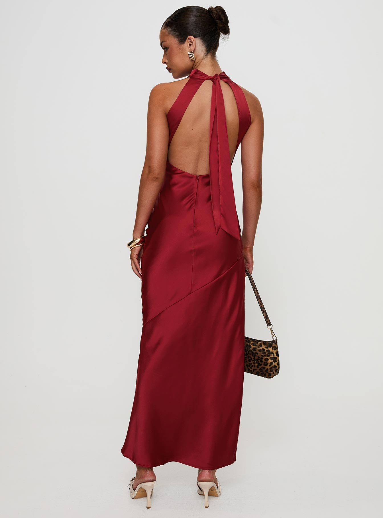 Mordecai Halter Maxi Dress Burgundy Clearance Explore