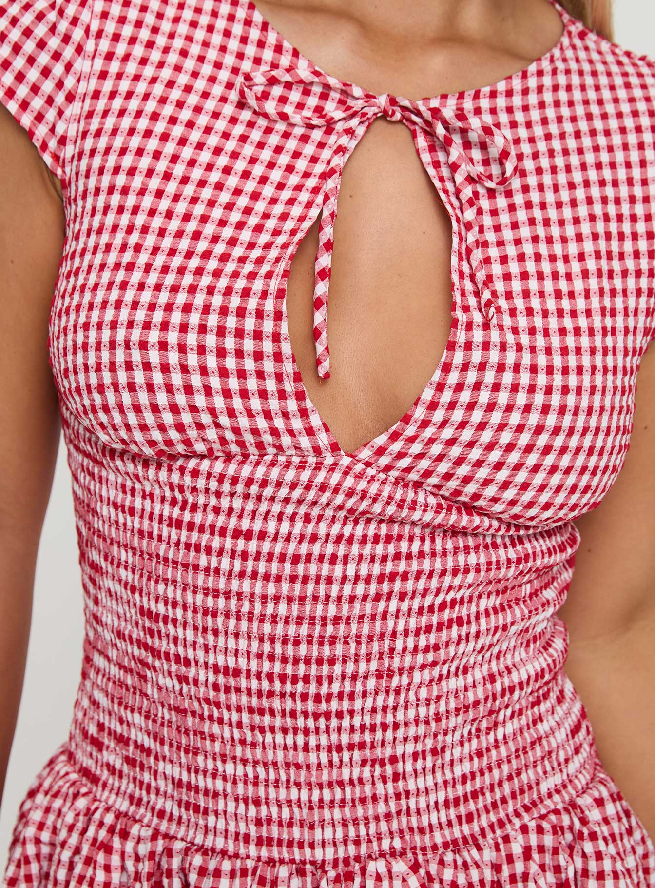 Ladybug Gingham Mini Dress Red Discount Online Online