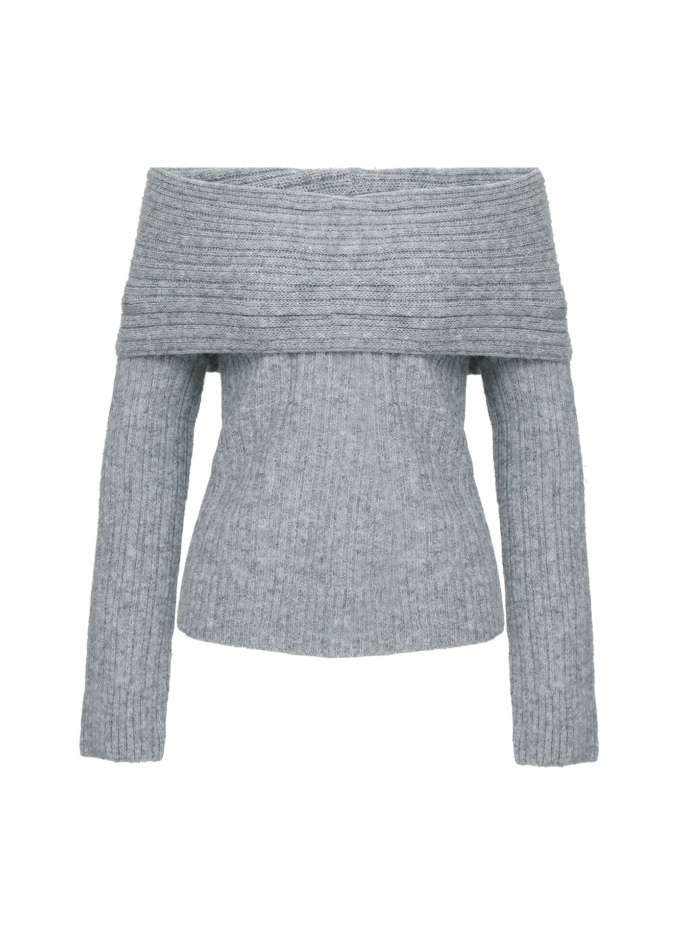 Snowie Off Shoulder Knit Sweater Grey Buy Cheap Wiki