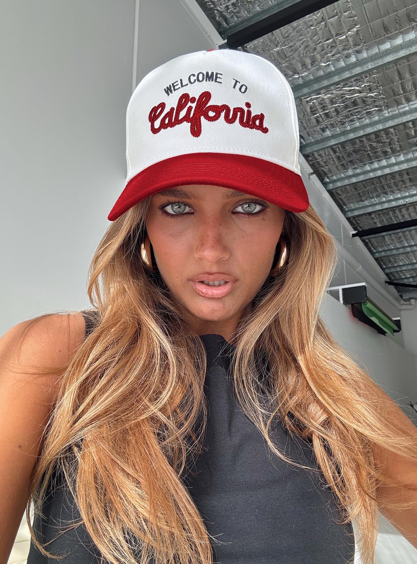 California Trucker Hat Red / White Free Shipping Get Authentic