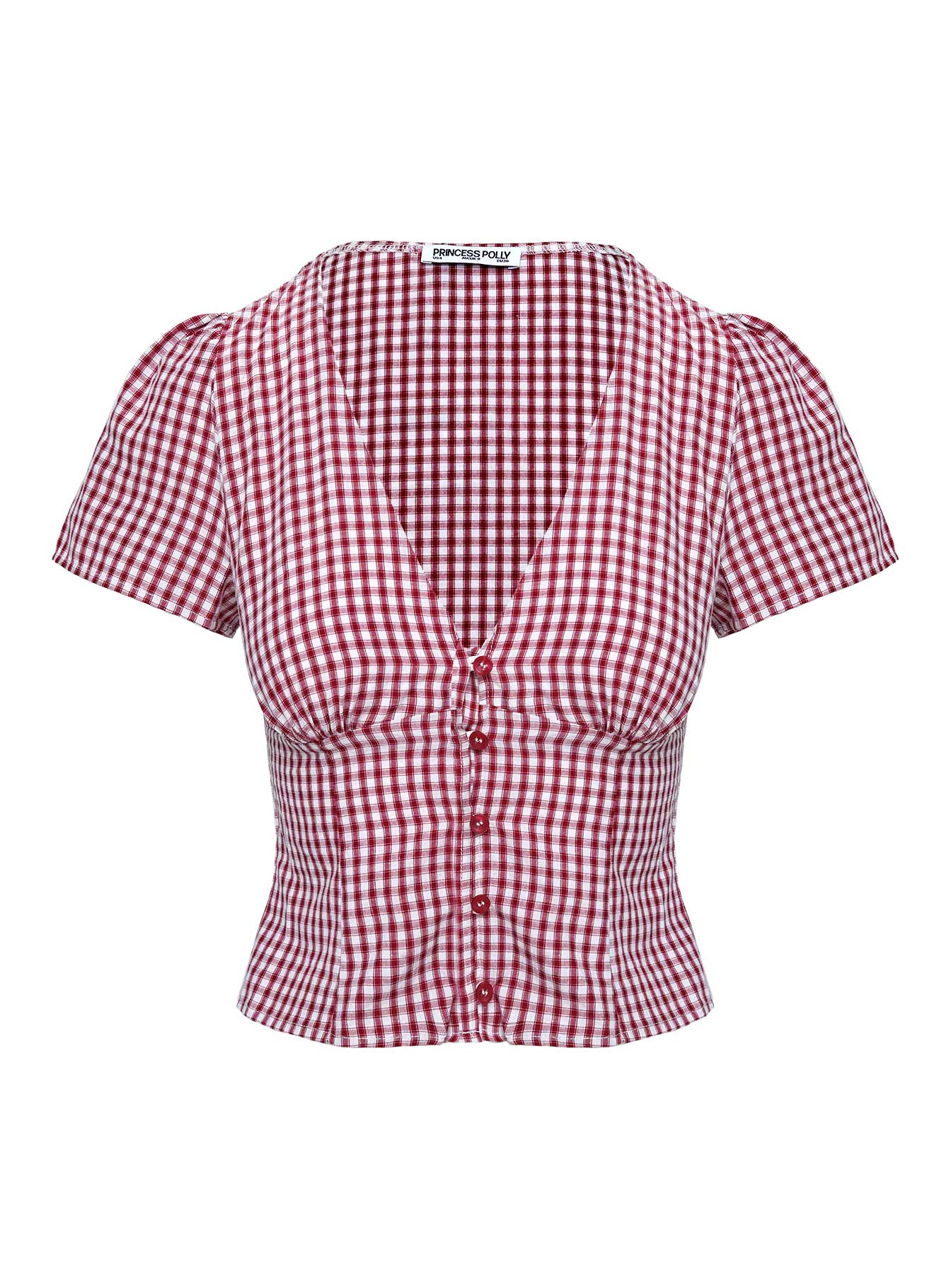 Isolda Top Red Gingham Free Shipping Pices