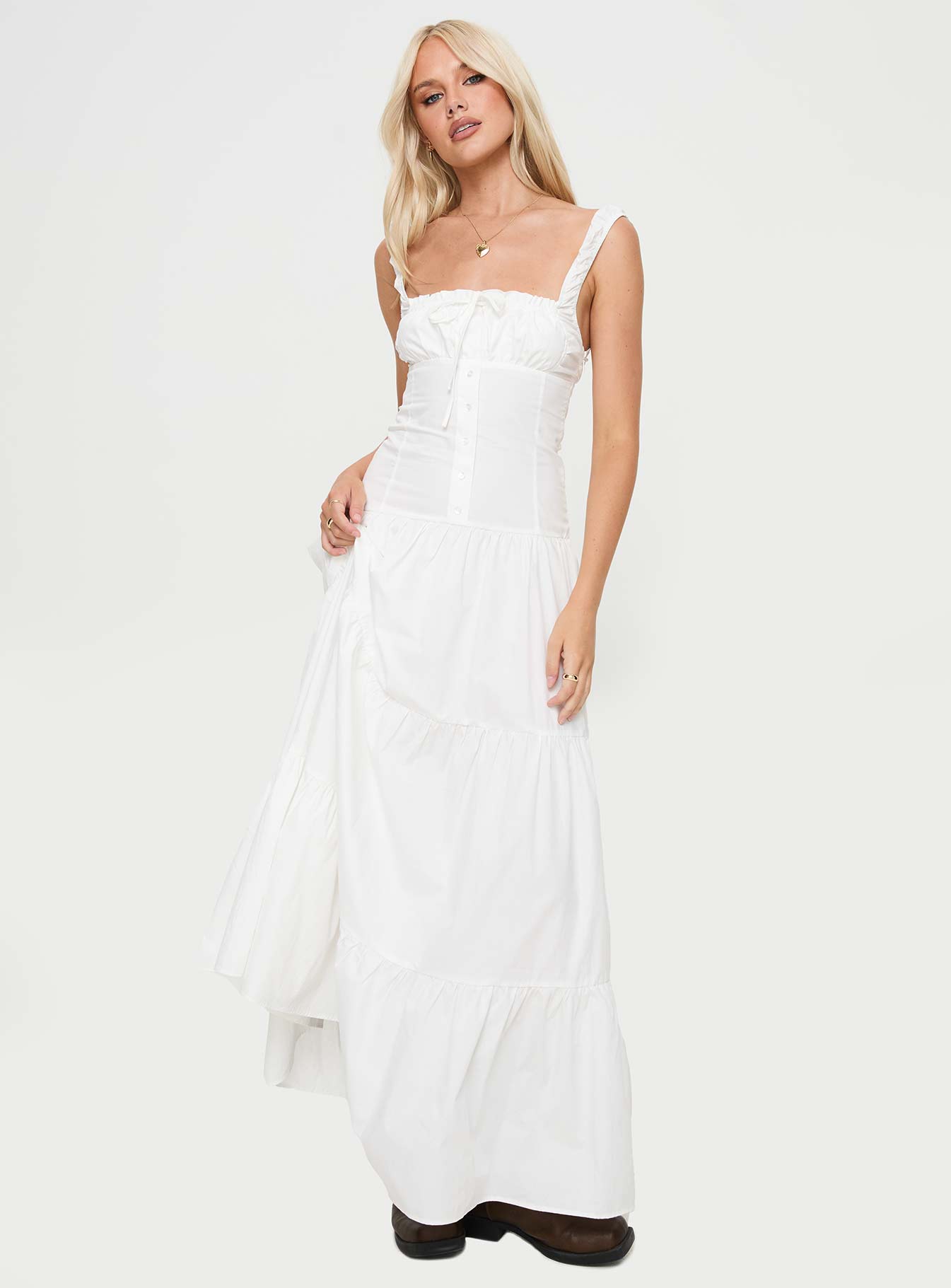 Heart Shaped Maxi Dress White Online Online Outlet Sale