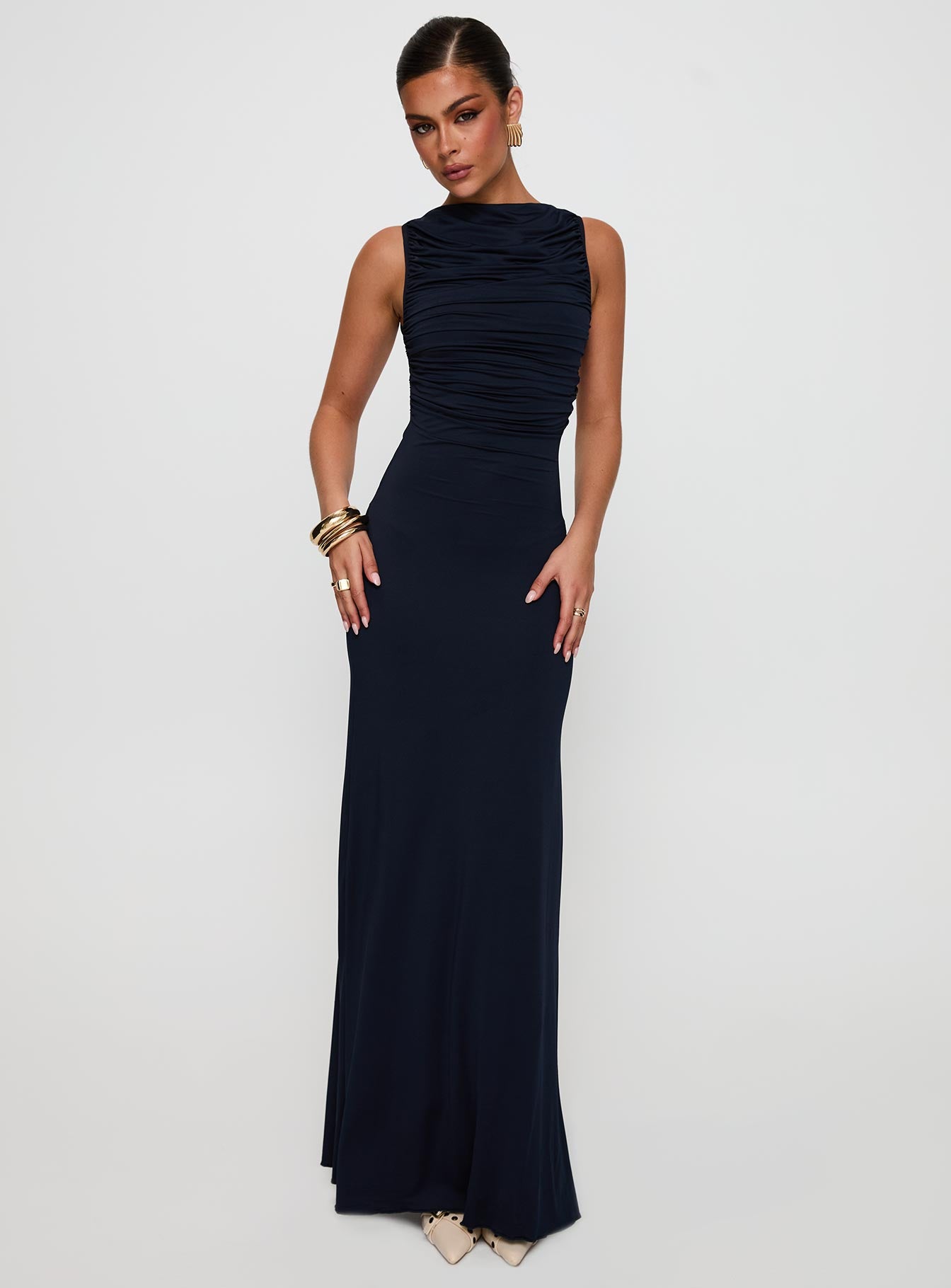 Undeniable Cut Out Maxi Dress Navy Store Sale