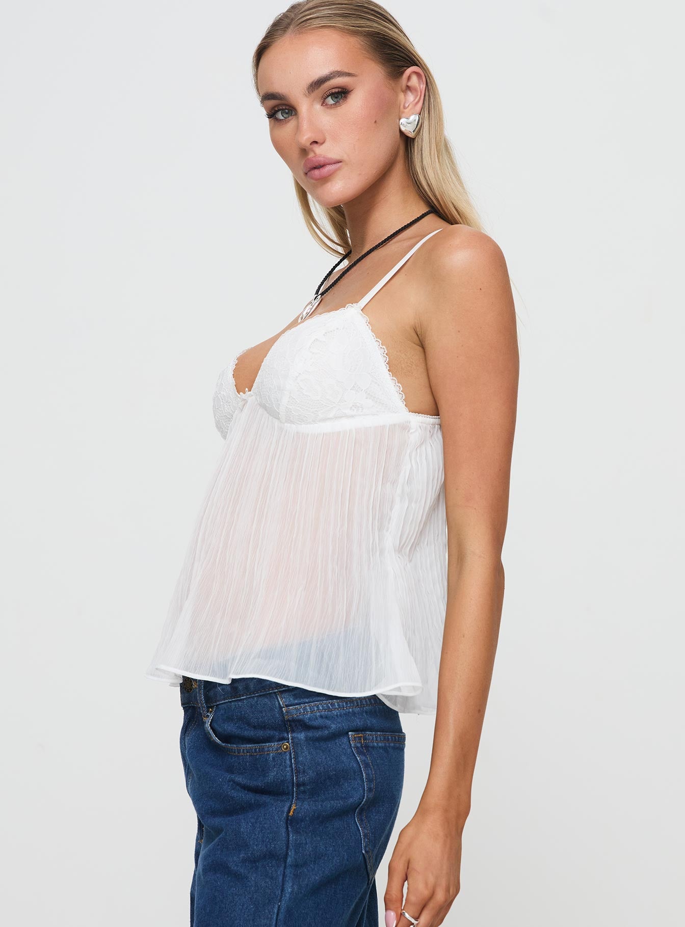 Zami Pleat Top White Visit Cheap Pice