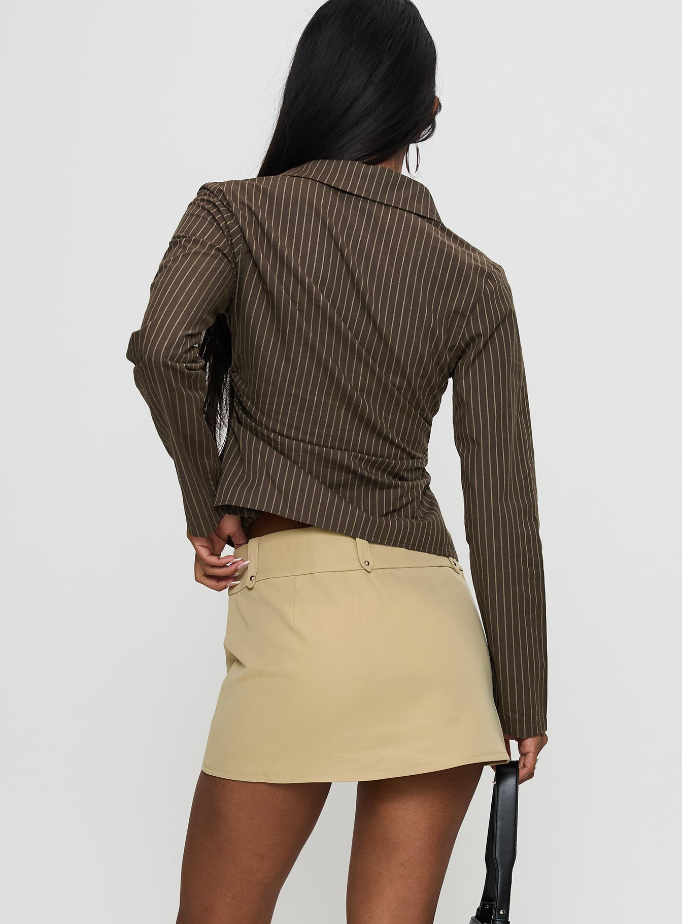 Caitlan Mini Skirt Beige Cheap Extremely