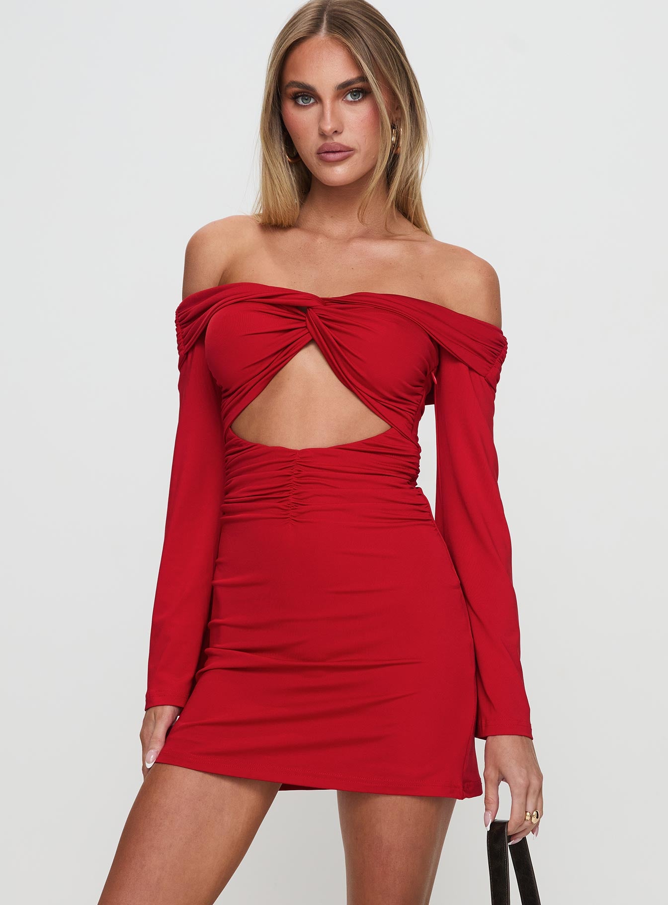 Vistoria Long Sleeve Mini Dress Red Sale Manchester
