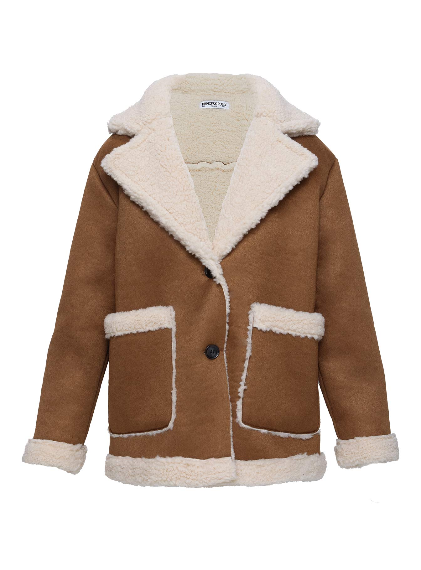 Marysville Faux Fur Oversized Jacket Tan Outlet Top Quality