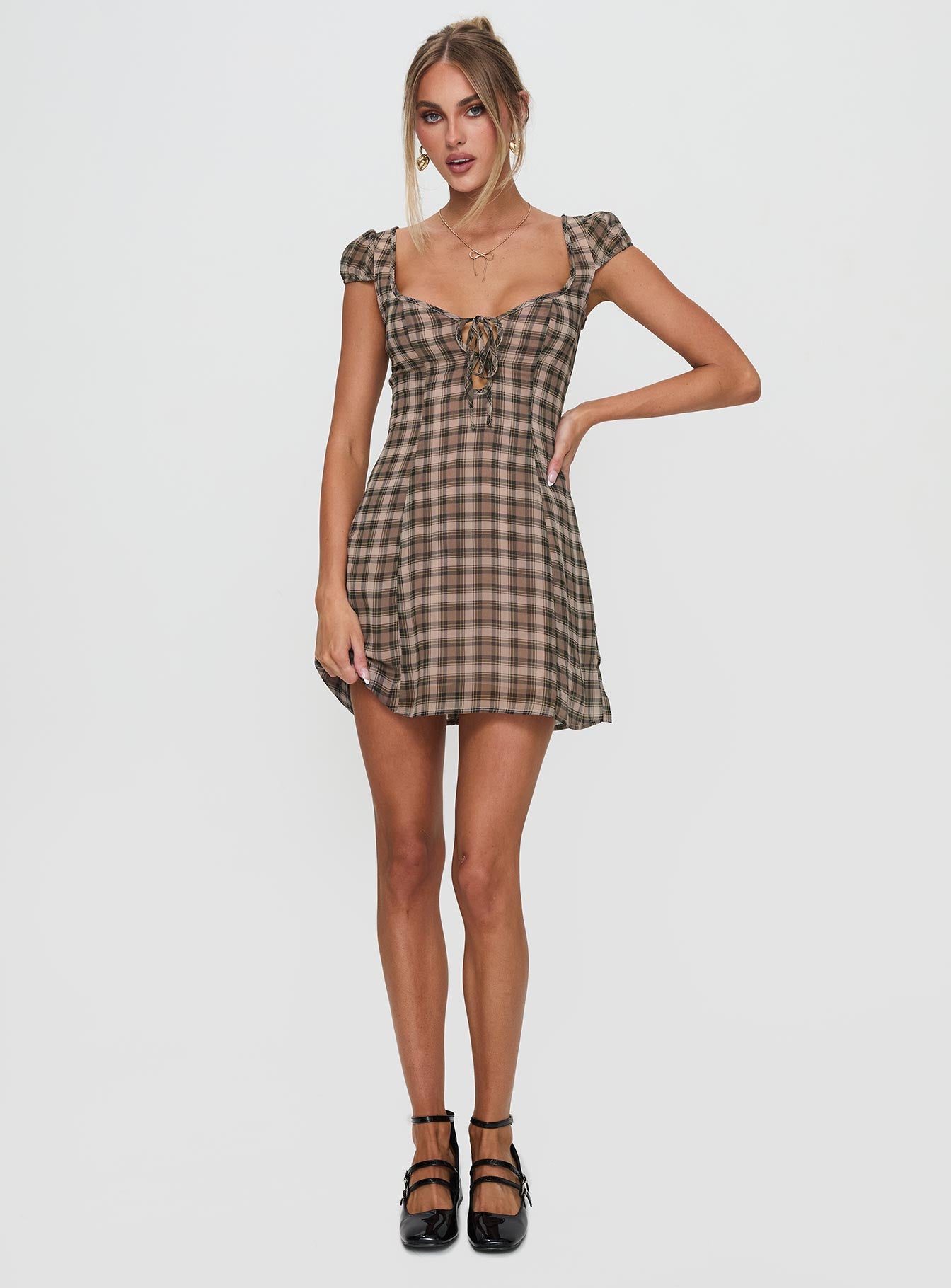 Alora Mini Dress Check Multi Outlet View