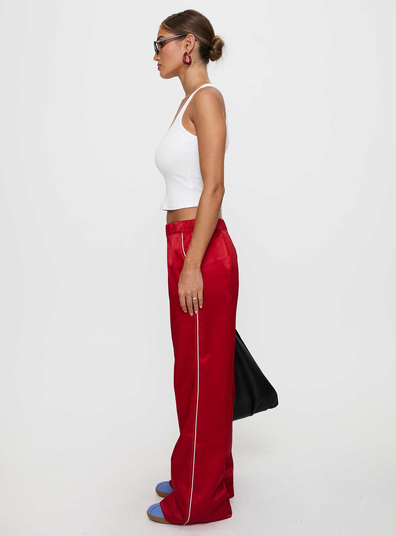 Travalta Satin Track Pant Red Order Cheap Online