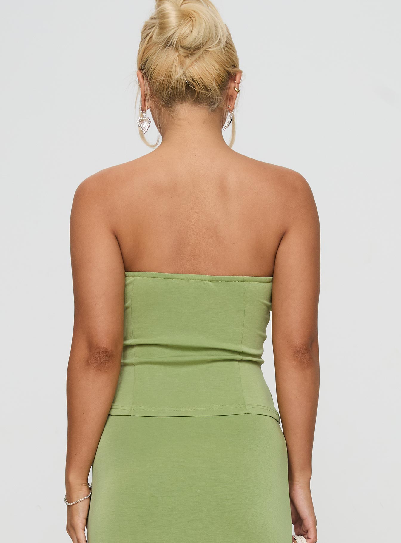 Sun Chaser Strapless Top Green Cheap Sale 2025