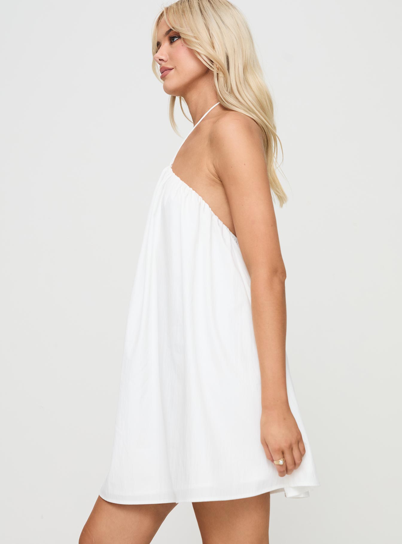 Peaco Halter Mini Dress White Pictures For Sale