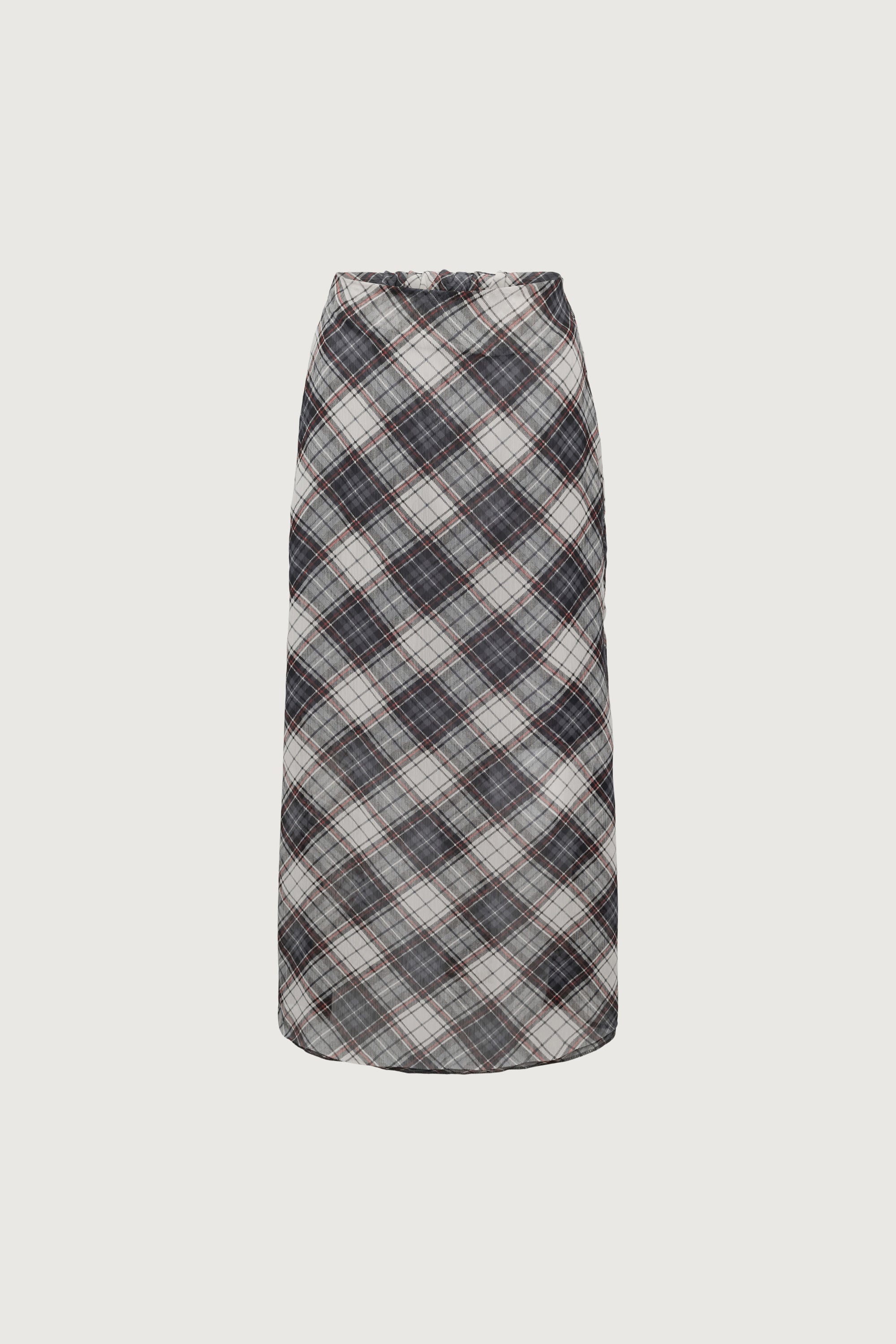 PLAID CHIFFON MIDI SKIRT Geniue Stockist Cheap Online