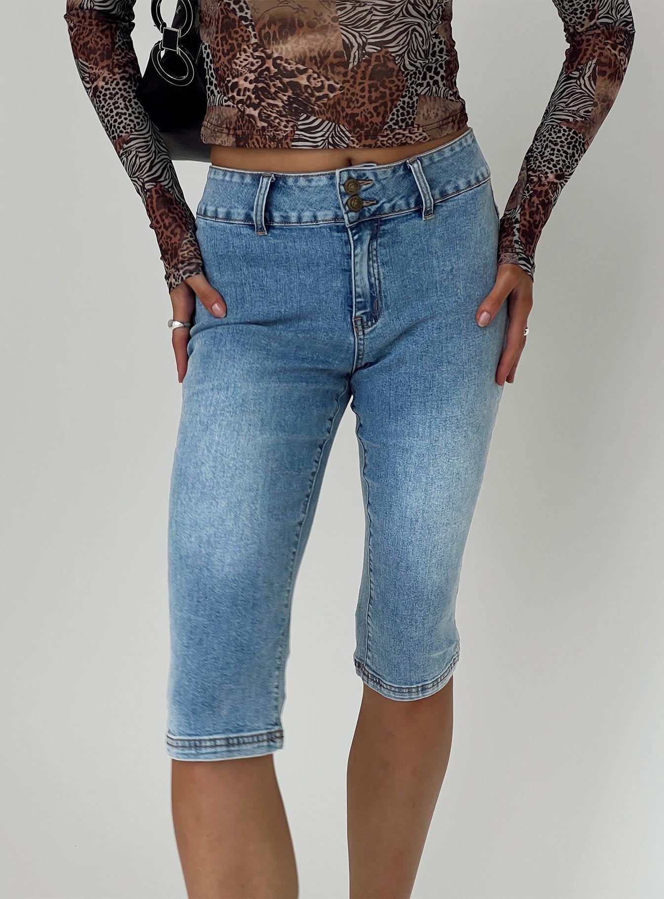 Elidi Denim 3/4 Pant Blue For Sale Free Shipping