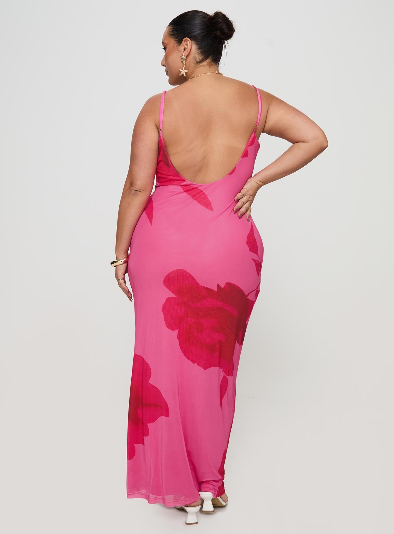 Knox Maxi Dress Hot Pink Floral Curve Discount With Mastercard