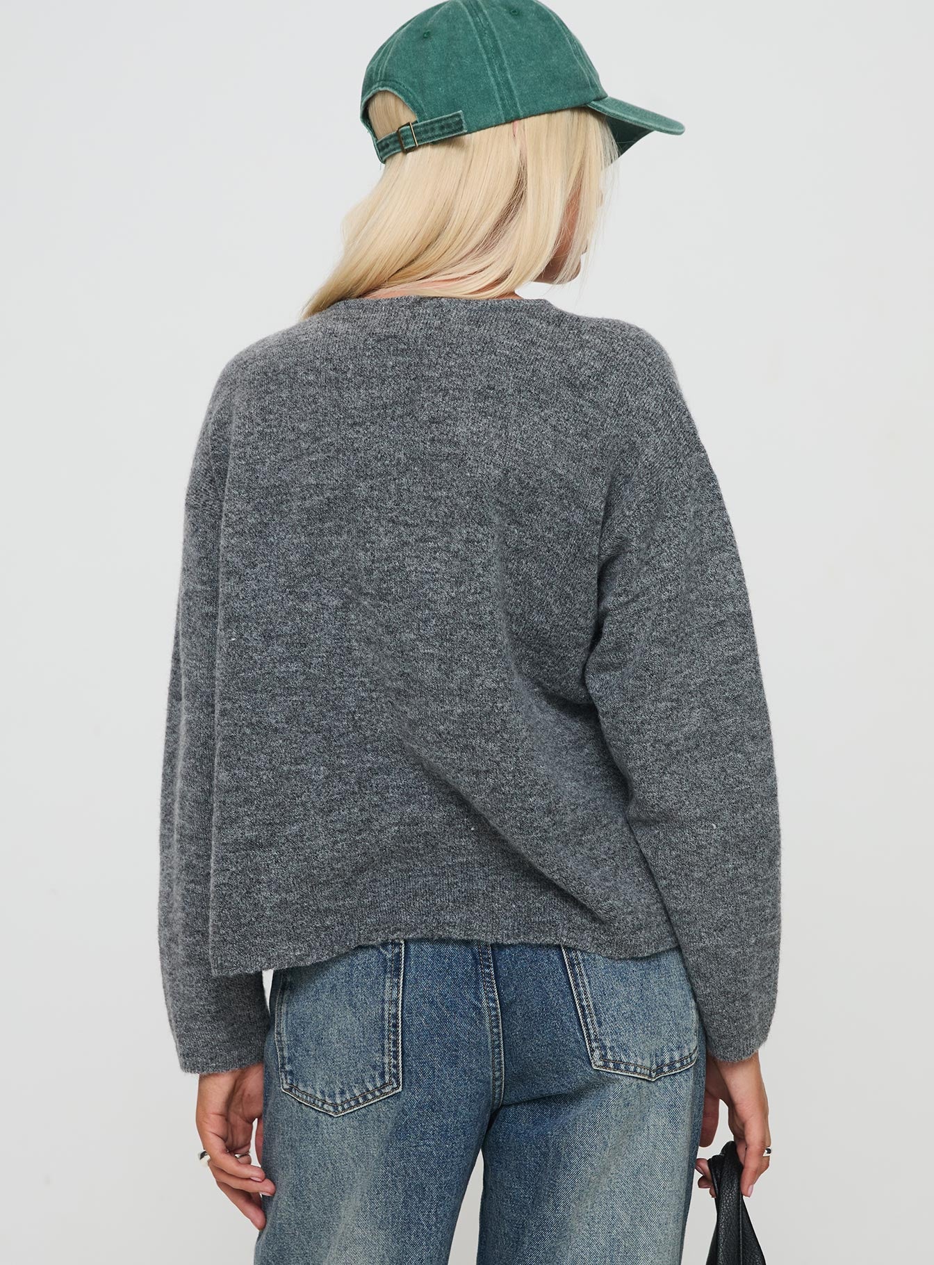 Frosty Knit Cardigan Grey With Mastercard