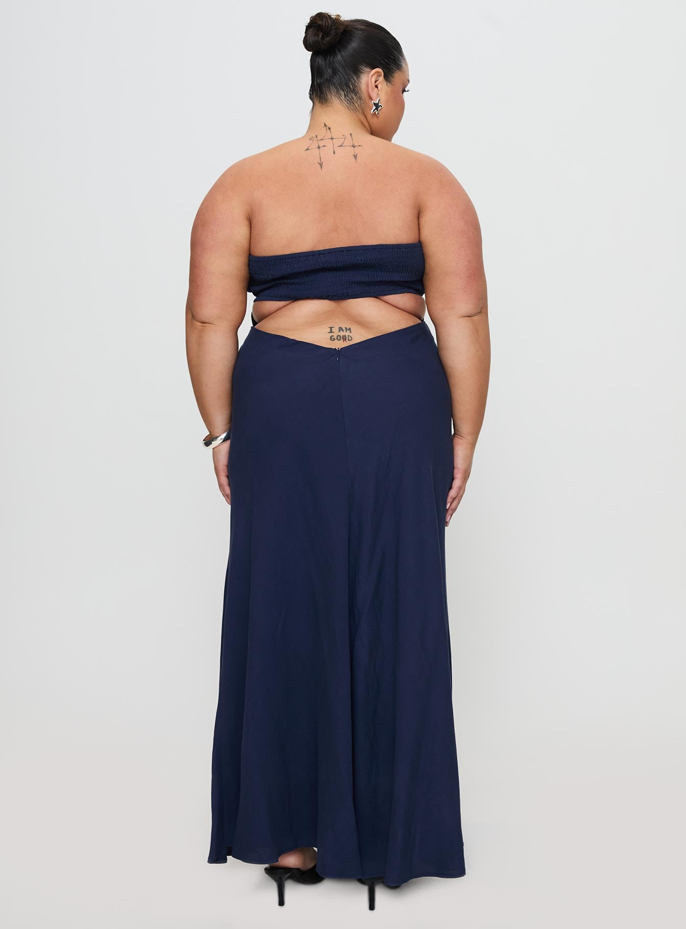 Yahir Strapless Maxi Dress Navy Curve Browse