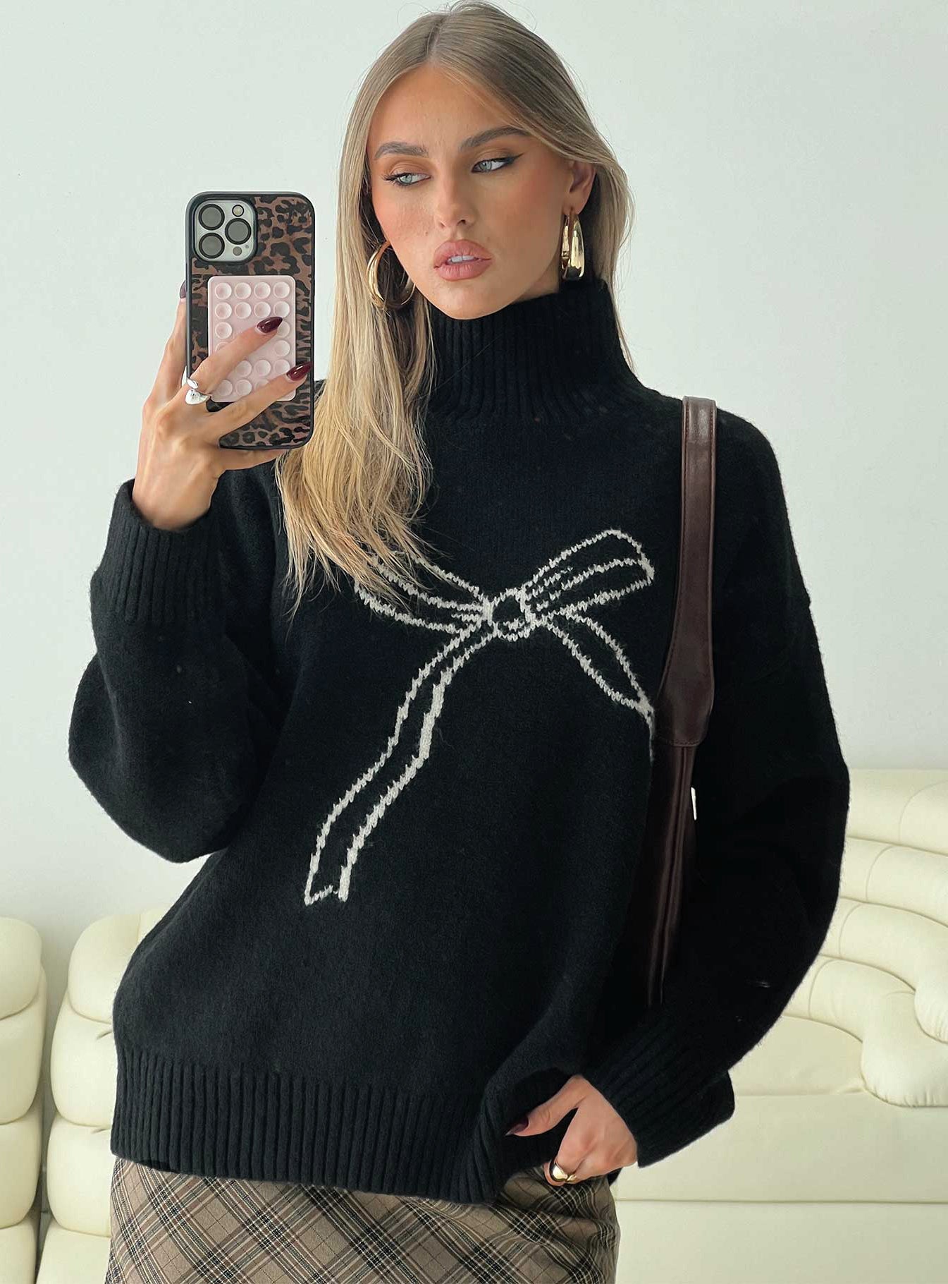 Shes So Sweet Bow Knit Sweater Black Free Shipping Very Cheap