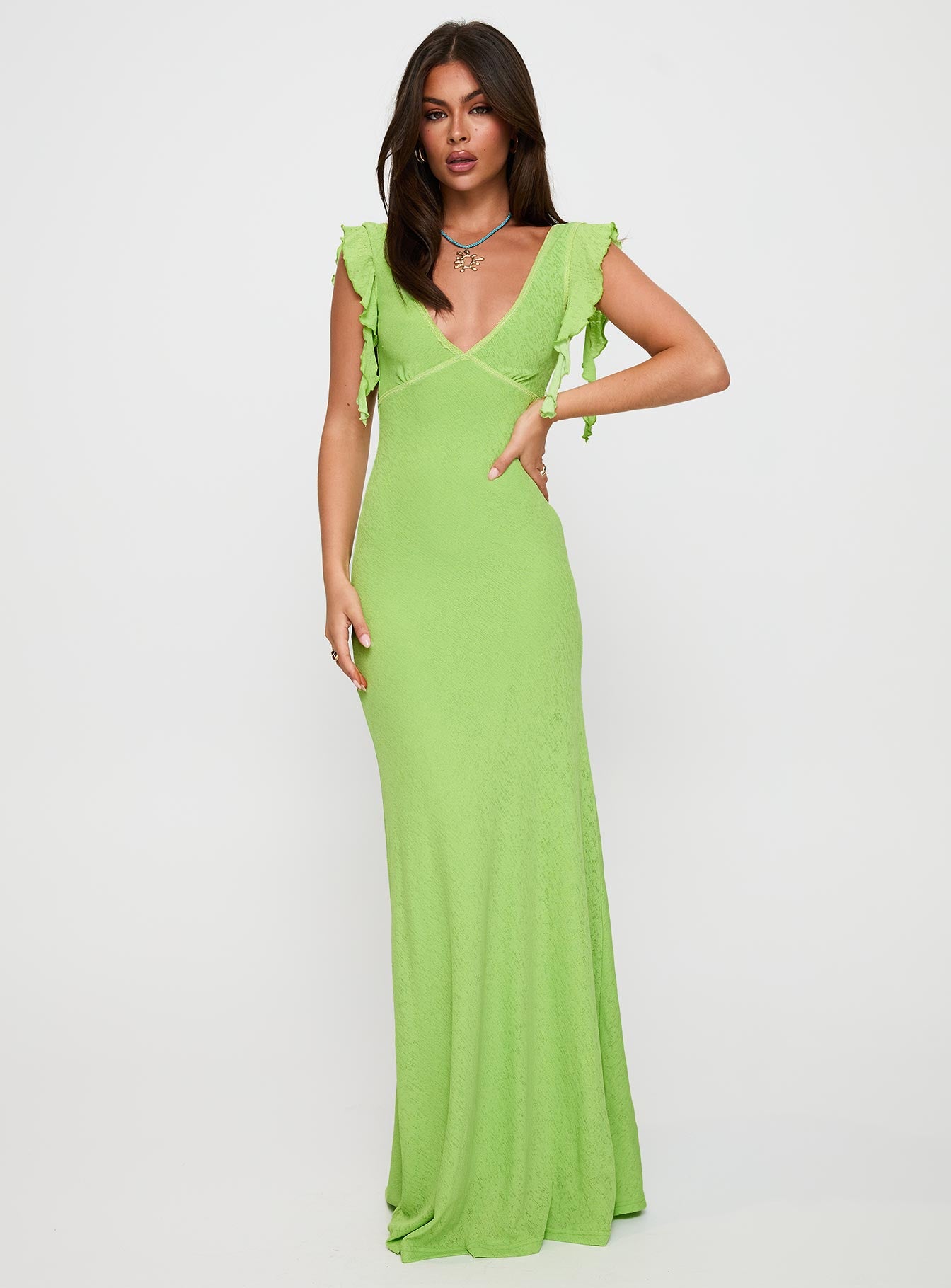 Soleila Maxi Dress Green Tonal Free Shipping Shop Offer