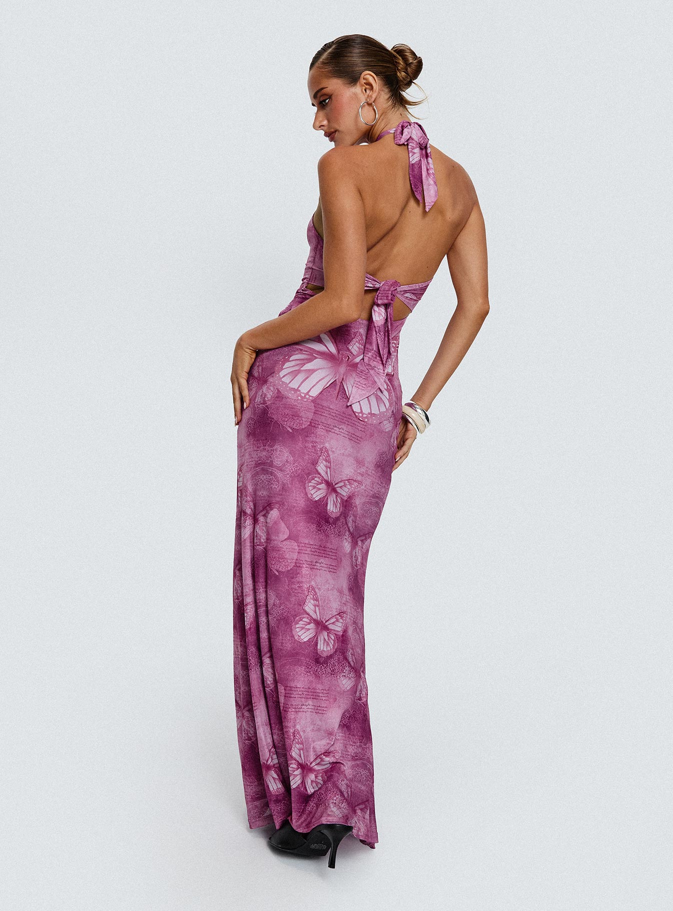 Nathaleia Halter Maxi Dress Purple Free Shipping The Cheapest