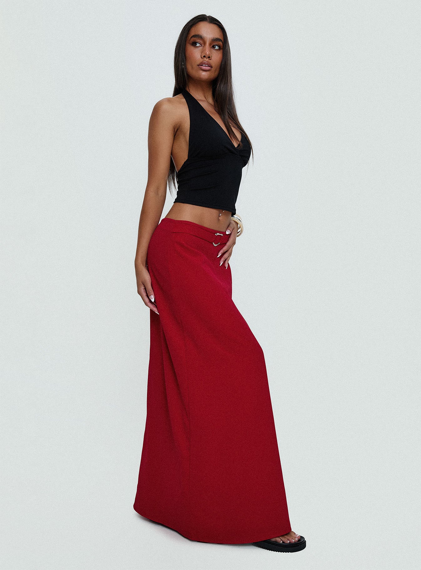 Devoted Maxi Skirt Red Cheap Websites