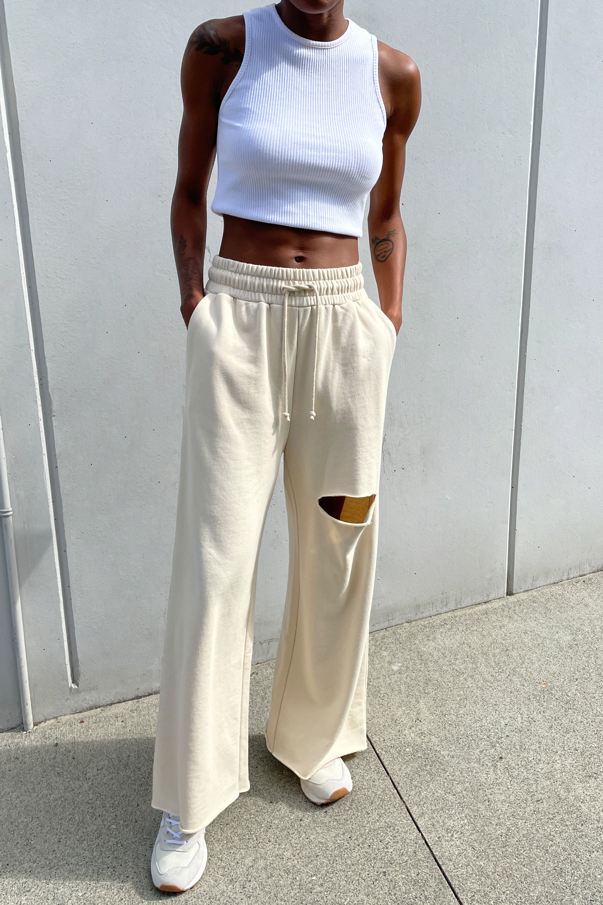 RIPPED WIDE LEG PANT Buy Sale Online