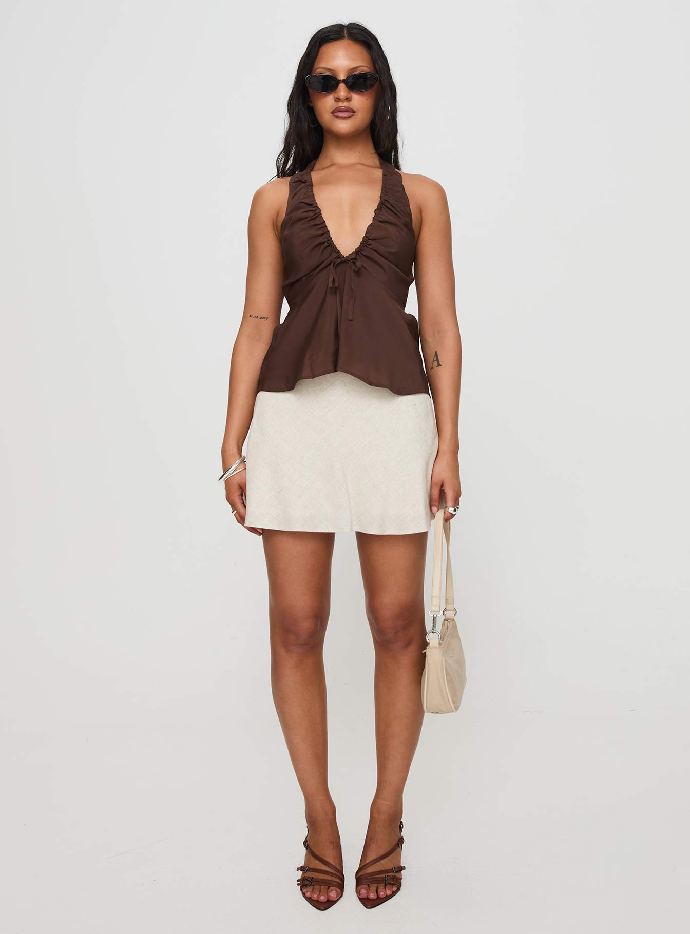 Gadot Halter Top Brown For Nice Online