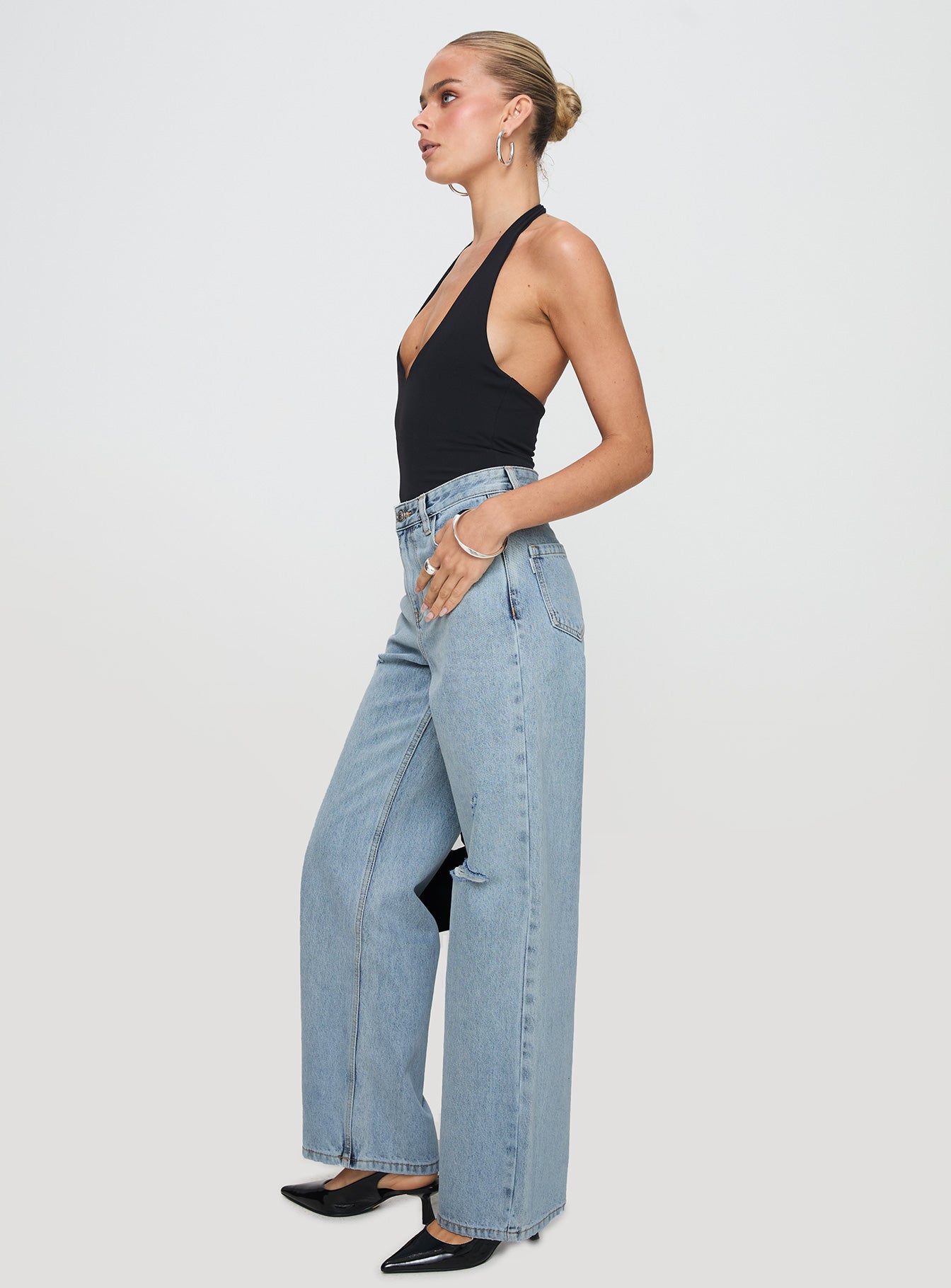 Beetle Ripped Jeans Light Wash Discount Online