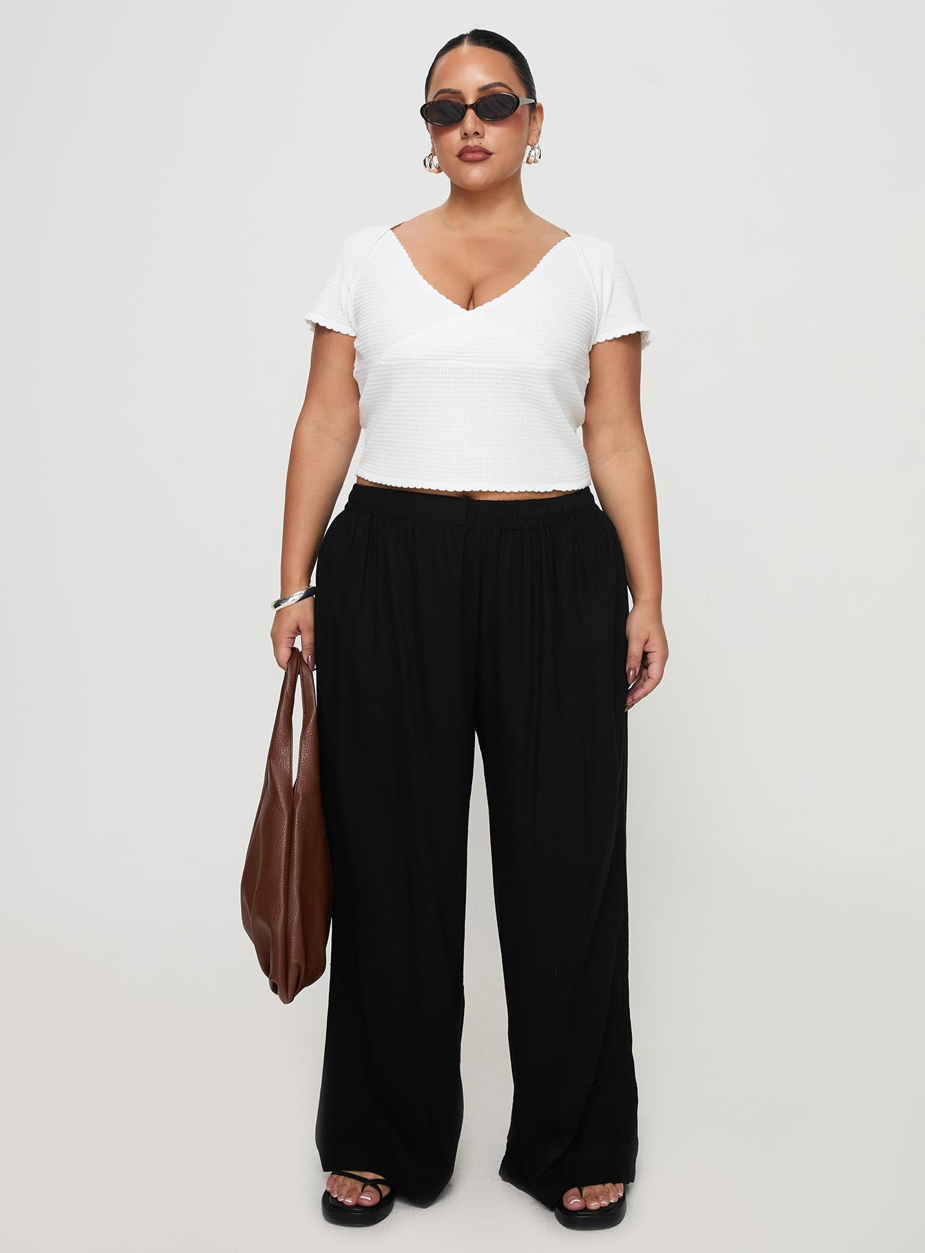 Louis Linen Blend Pants Black Curve Choice Online