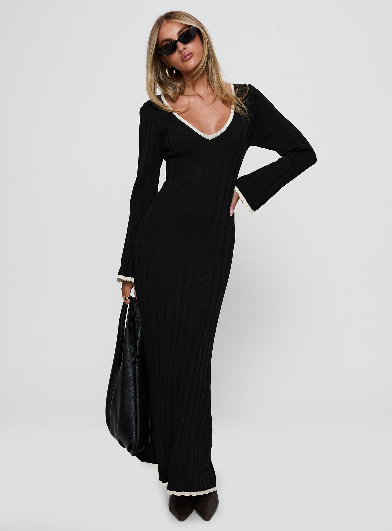 Claira Long Sleeve Maxi Dress Black Cheap Sale Genuine