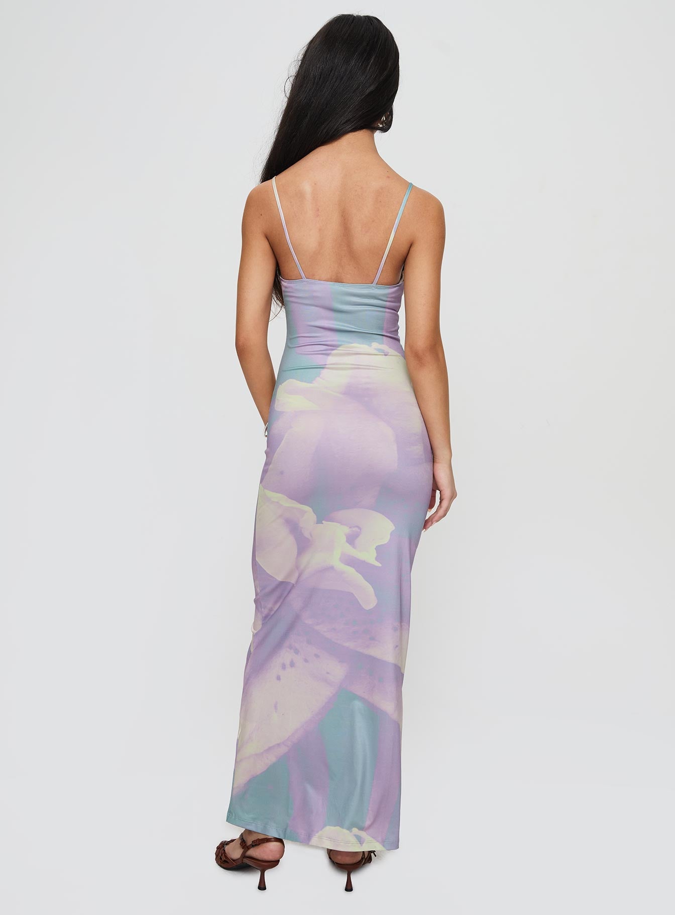 Norila Maxi Dress Slinky Orchid Petals Lilac Sale Pre Order