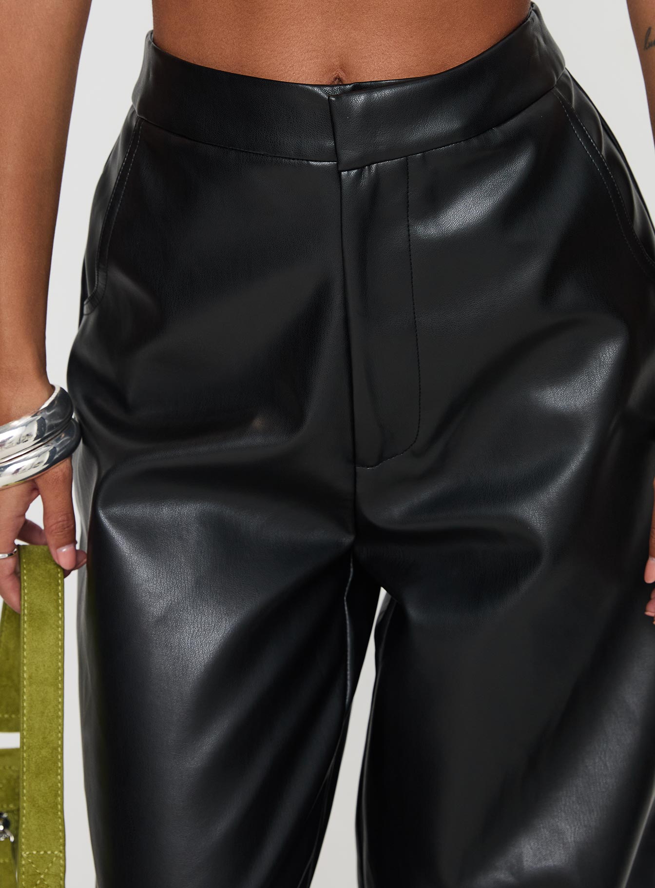 Tempted Faux Leather Pant Black Sale With Paypal