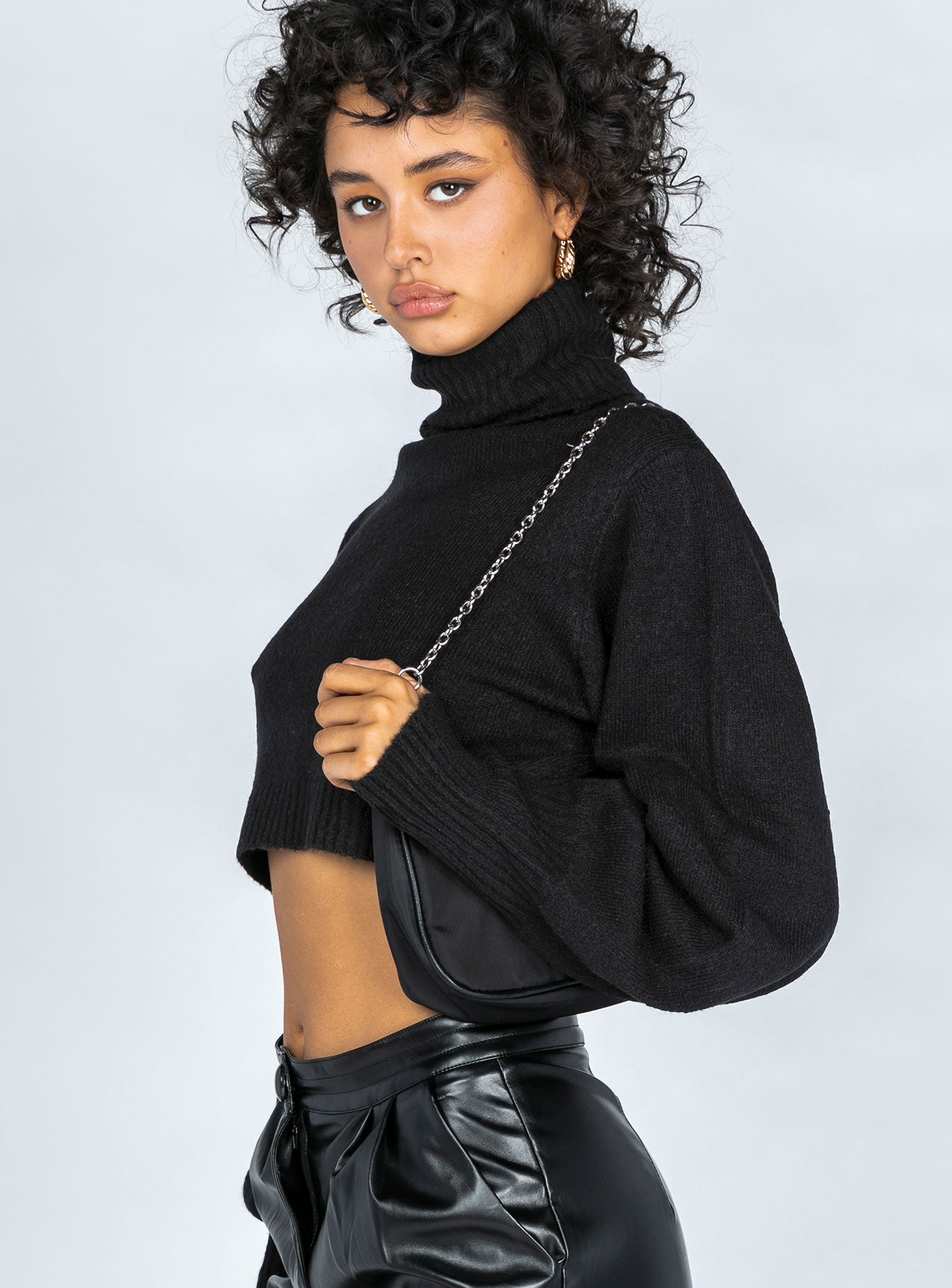 Zahara Cropped Turtleneck Sweater Black Petite Clearance Amazon