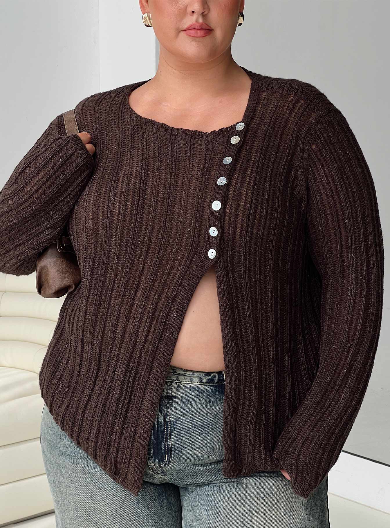 Lenker Knit Jumper Brown Curve Cheap Countdown Package