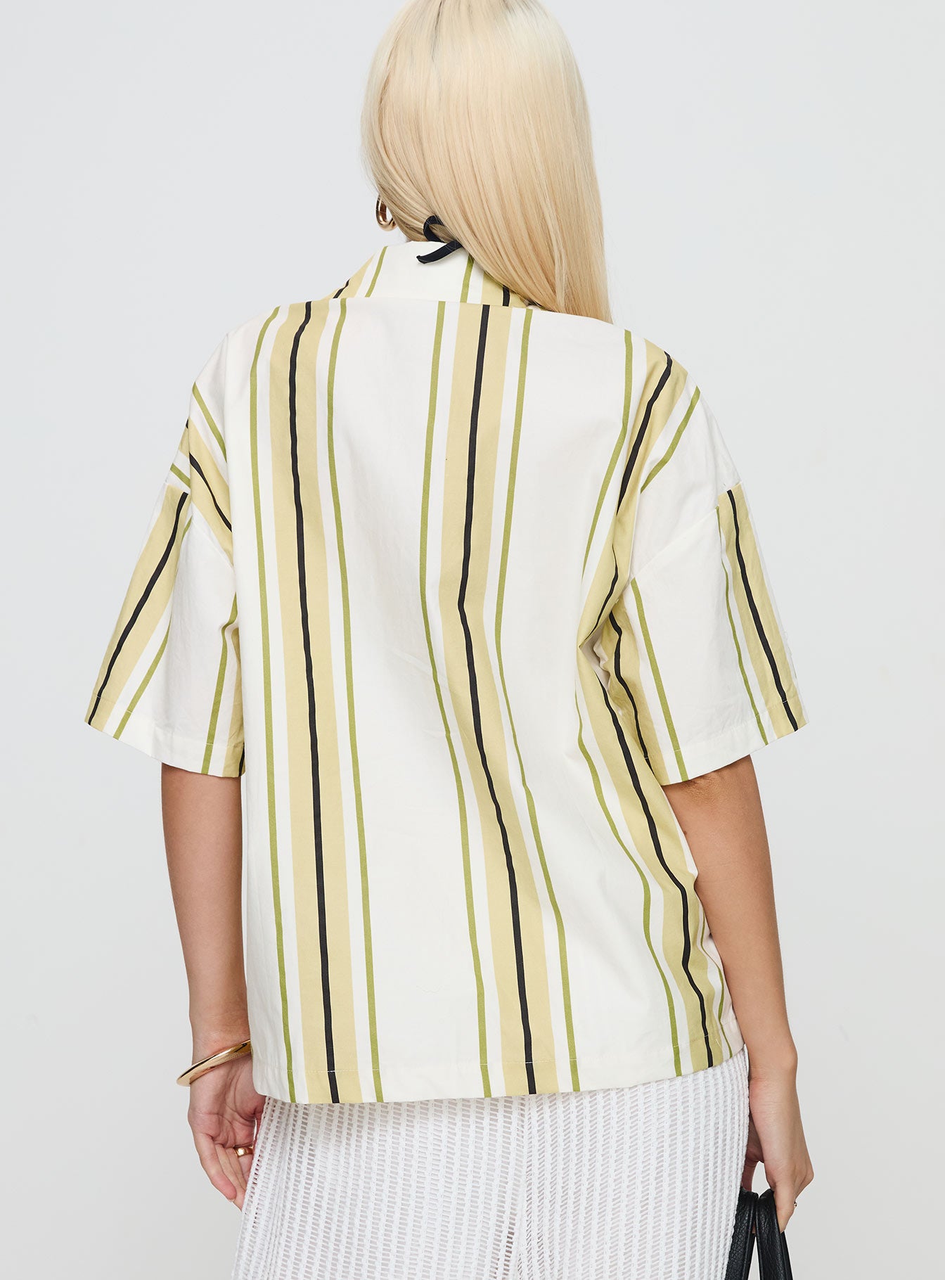 Karyn Top White / Yellow Stripe Sale Cheapest