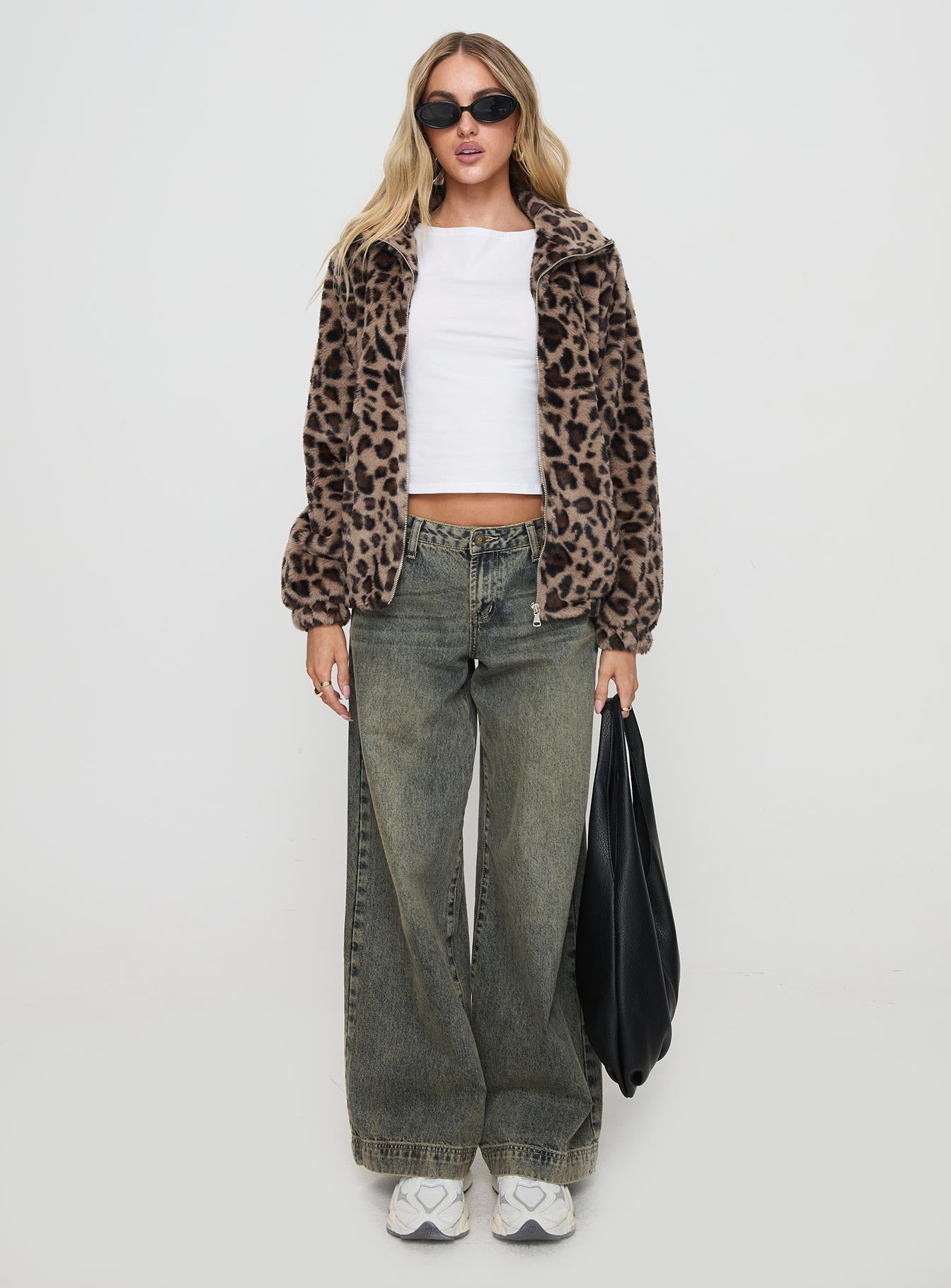 Caine Faux Fur Jacket Leopard Discounts Sale Online