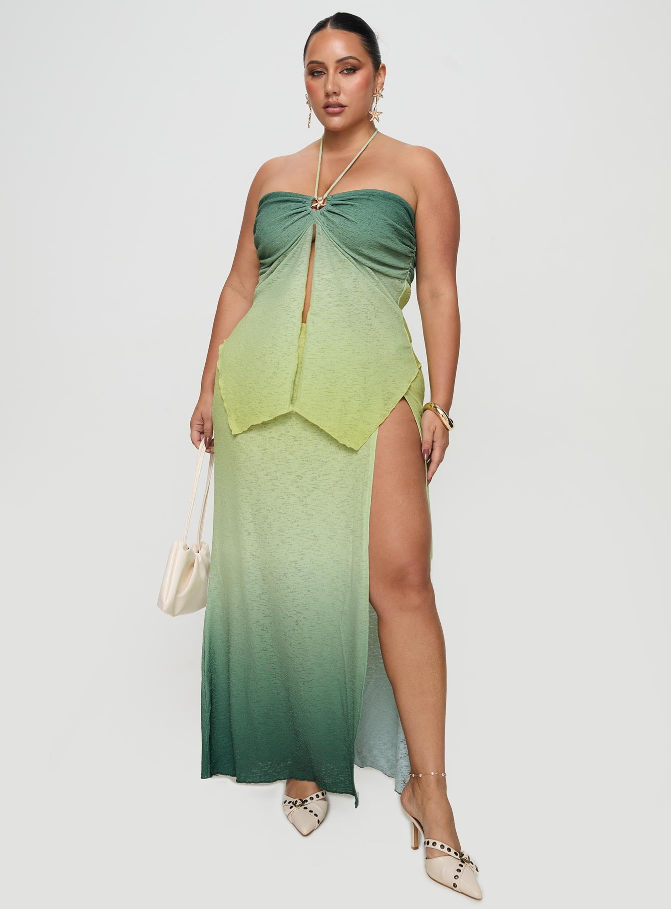 Star Girl Maxi Skirt Green Ombre Curve Discount Wide Range Of