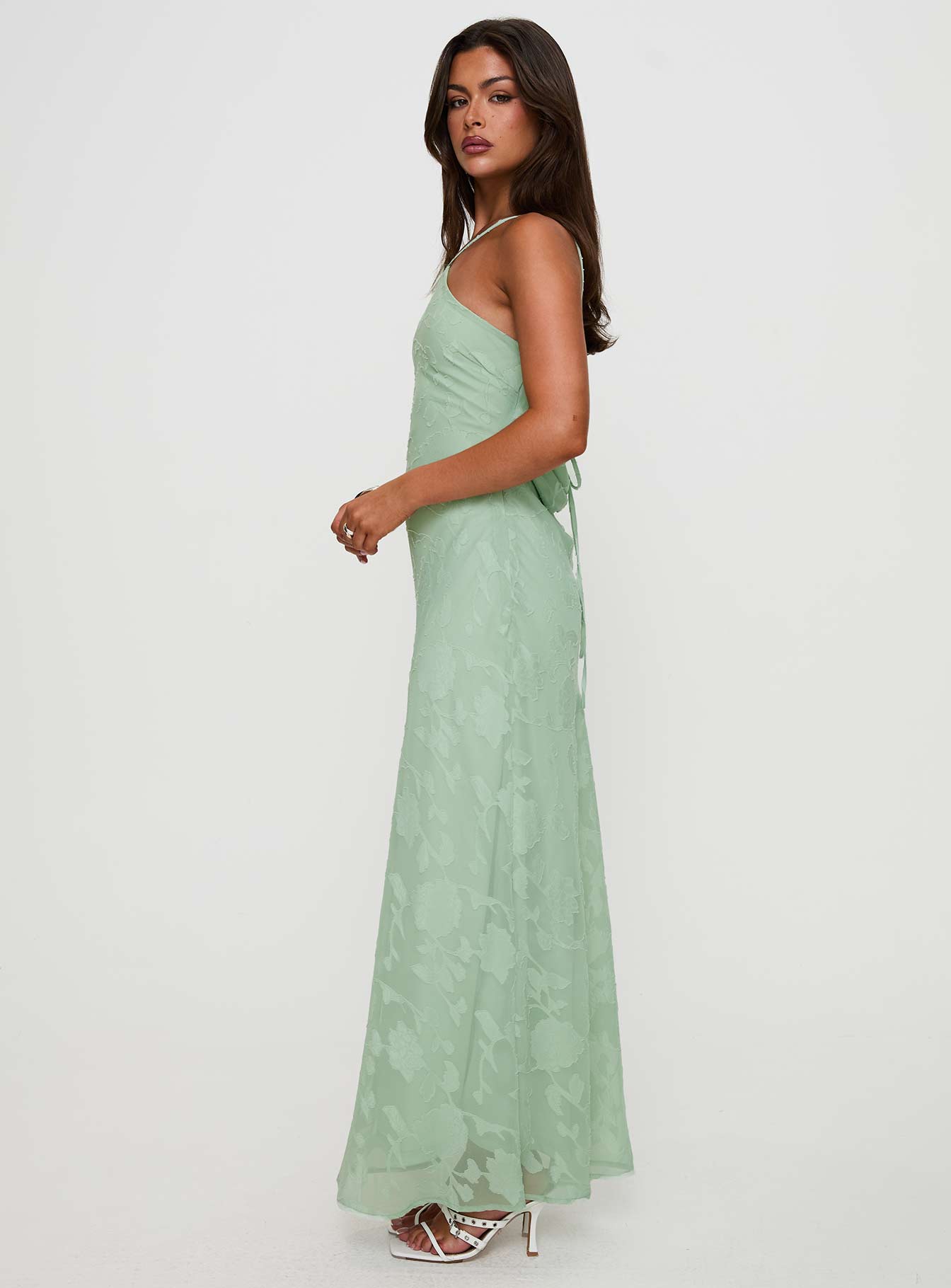 Zoelle Halter Maxi Dress Sage Big Discount Cheap Pice