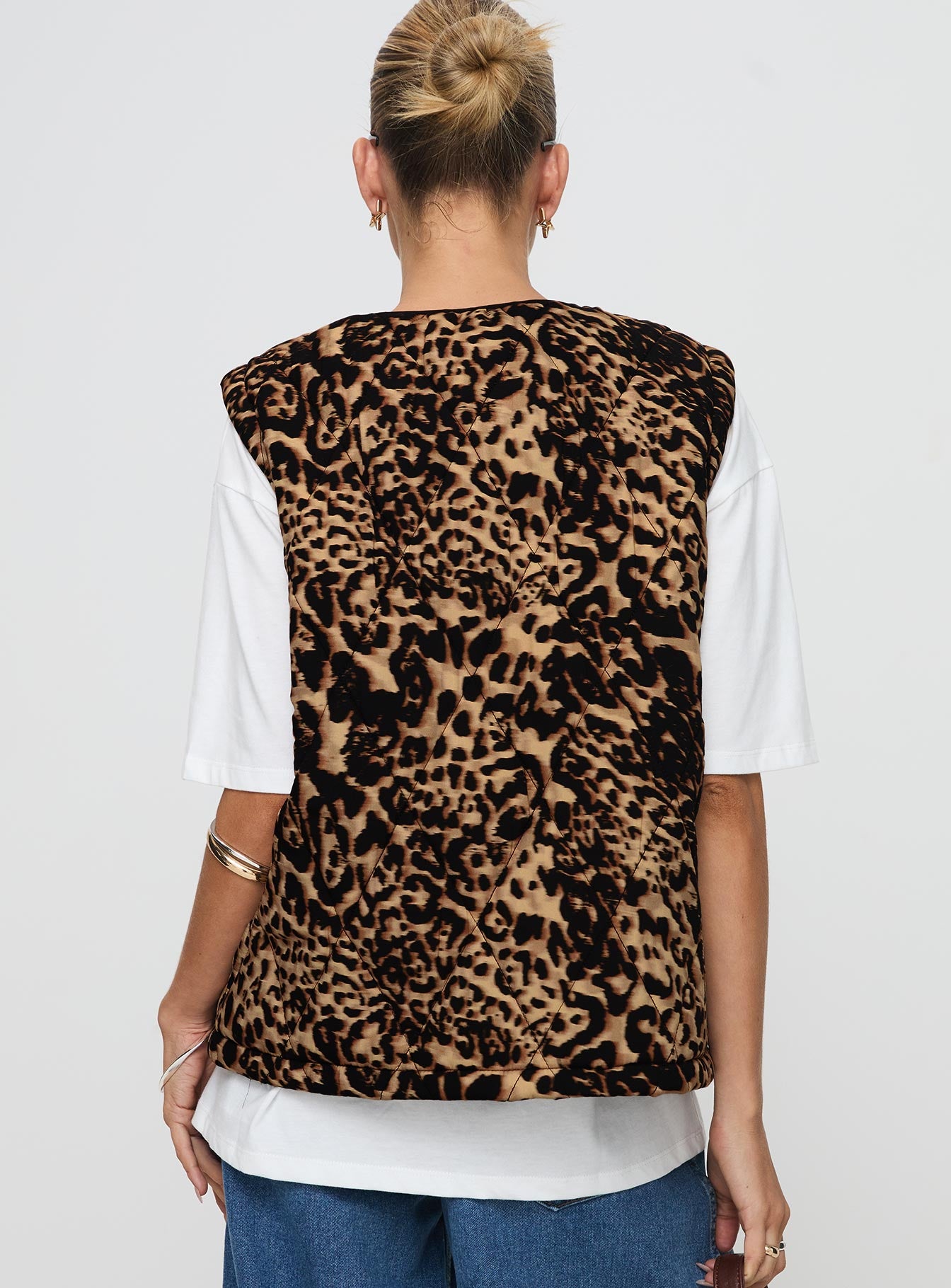 Samual Quilted Vest Leopard Buy Cheap Pice